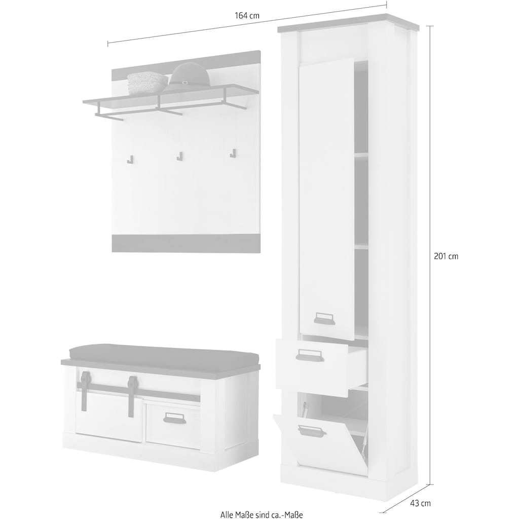 Home affaire Garderoben-Set »SHERWOOD«, (3 St.)