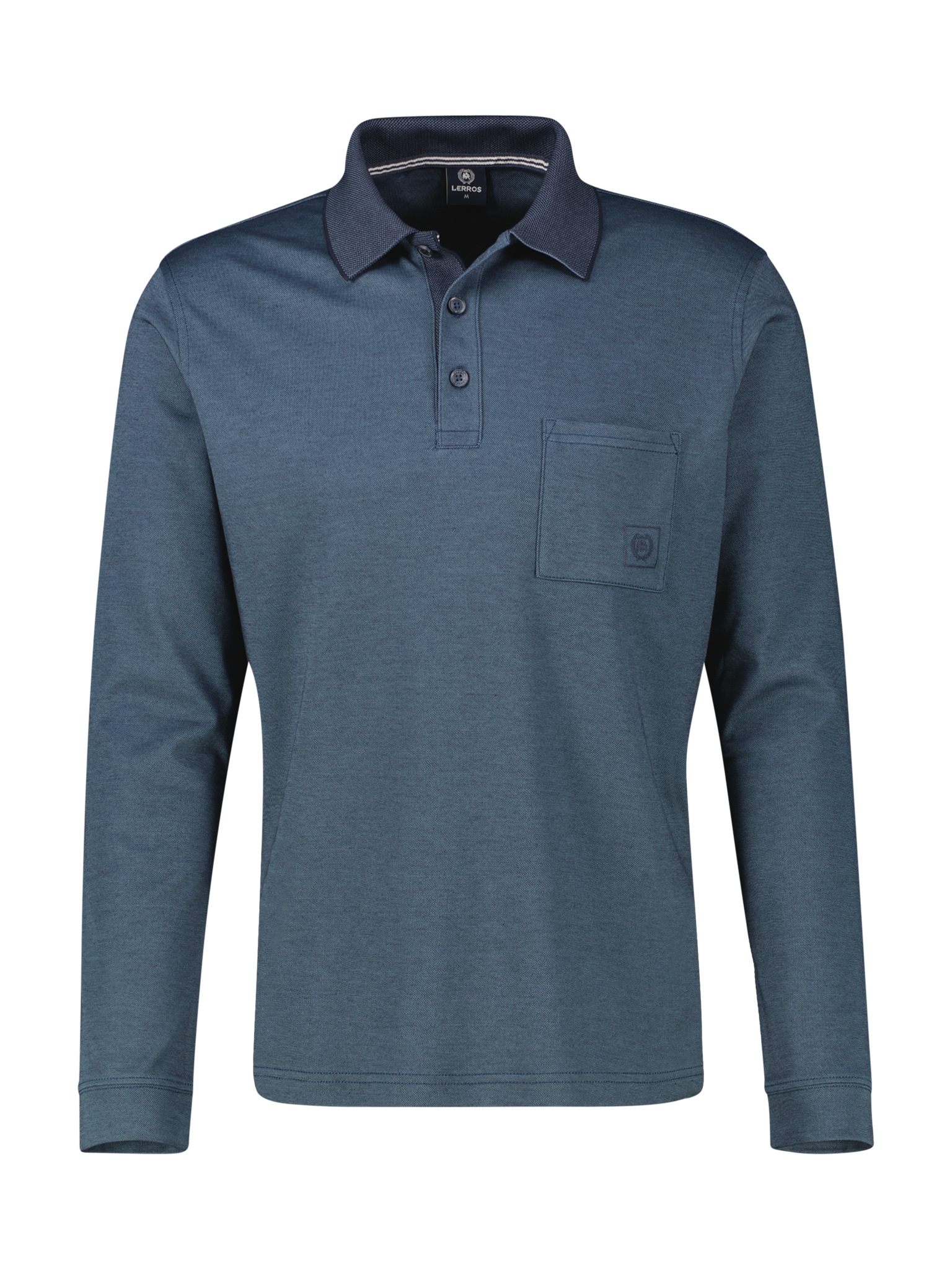 LERROS Langarm-Poloshirt, mit Logo-Stickerei