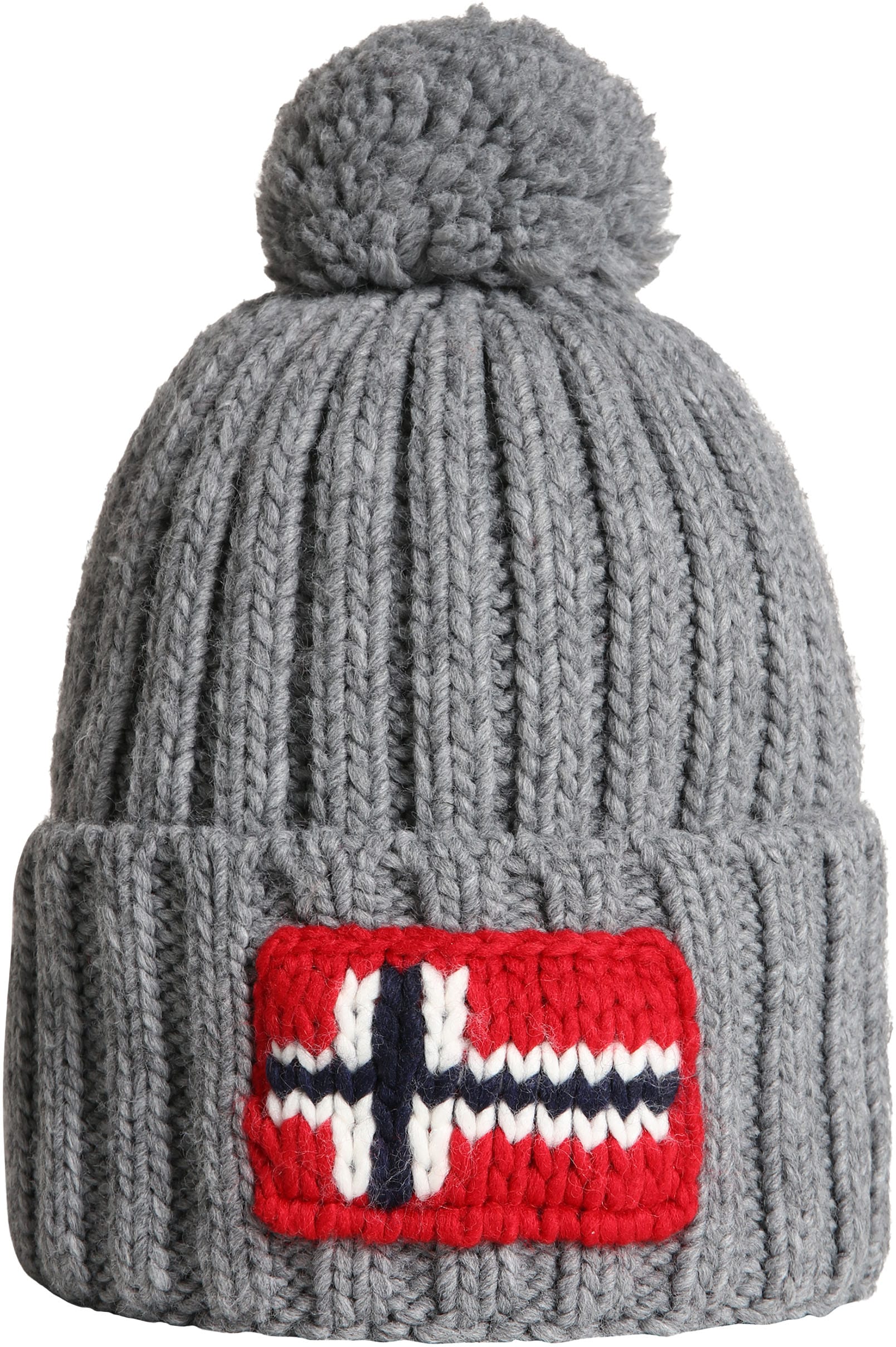 Napapijri Beanie "SEMIURY" mit Bommel, aus Polyacryl, Wolle, Polyamid und Viskose