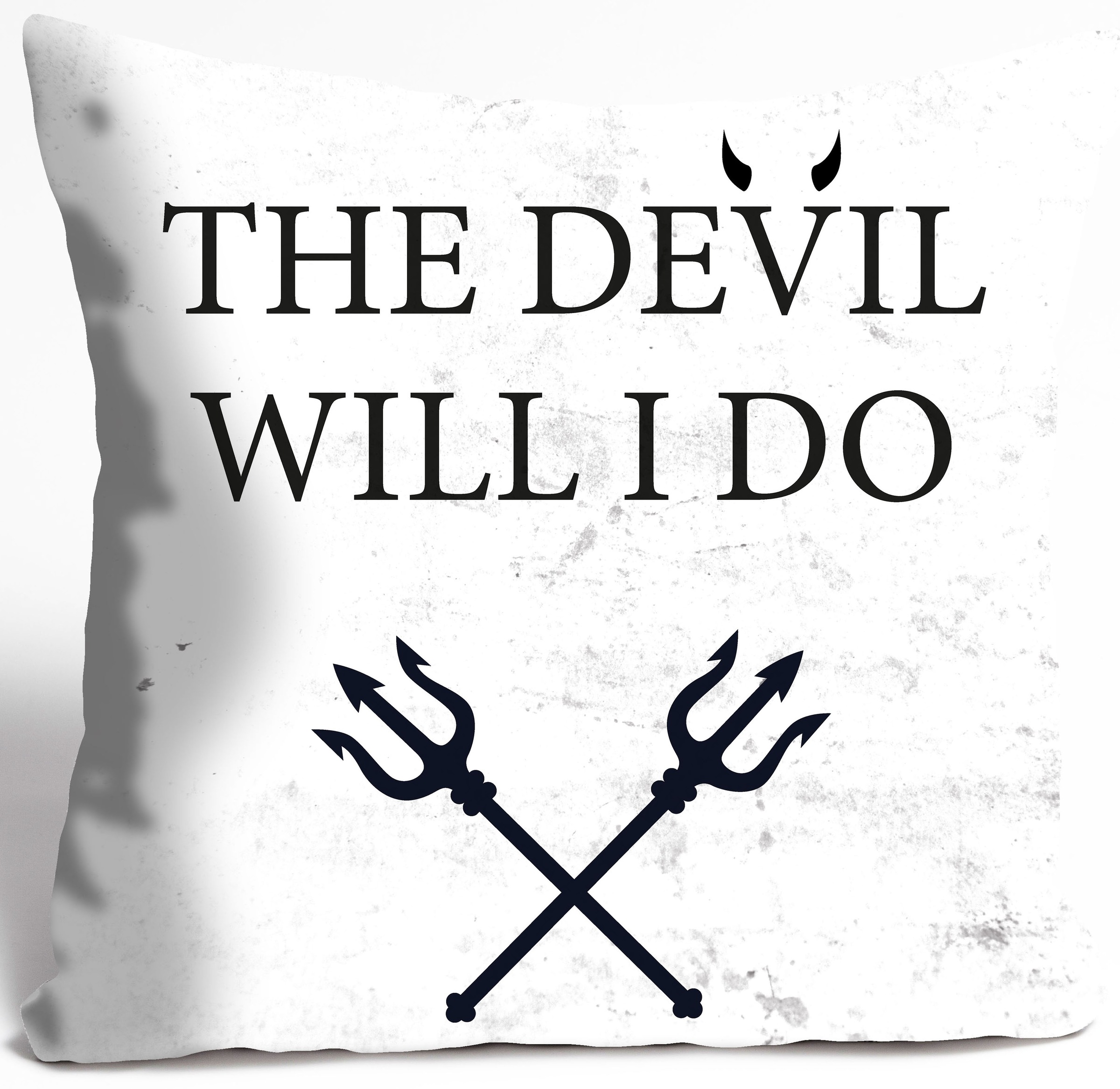 queence Dekokissen "THE DEVIL WILL I DO" Kissenhülle ohne Füllung, 1 Stück günstig online kaufen