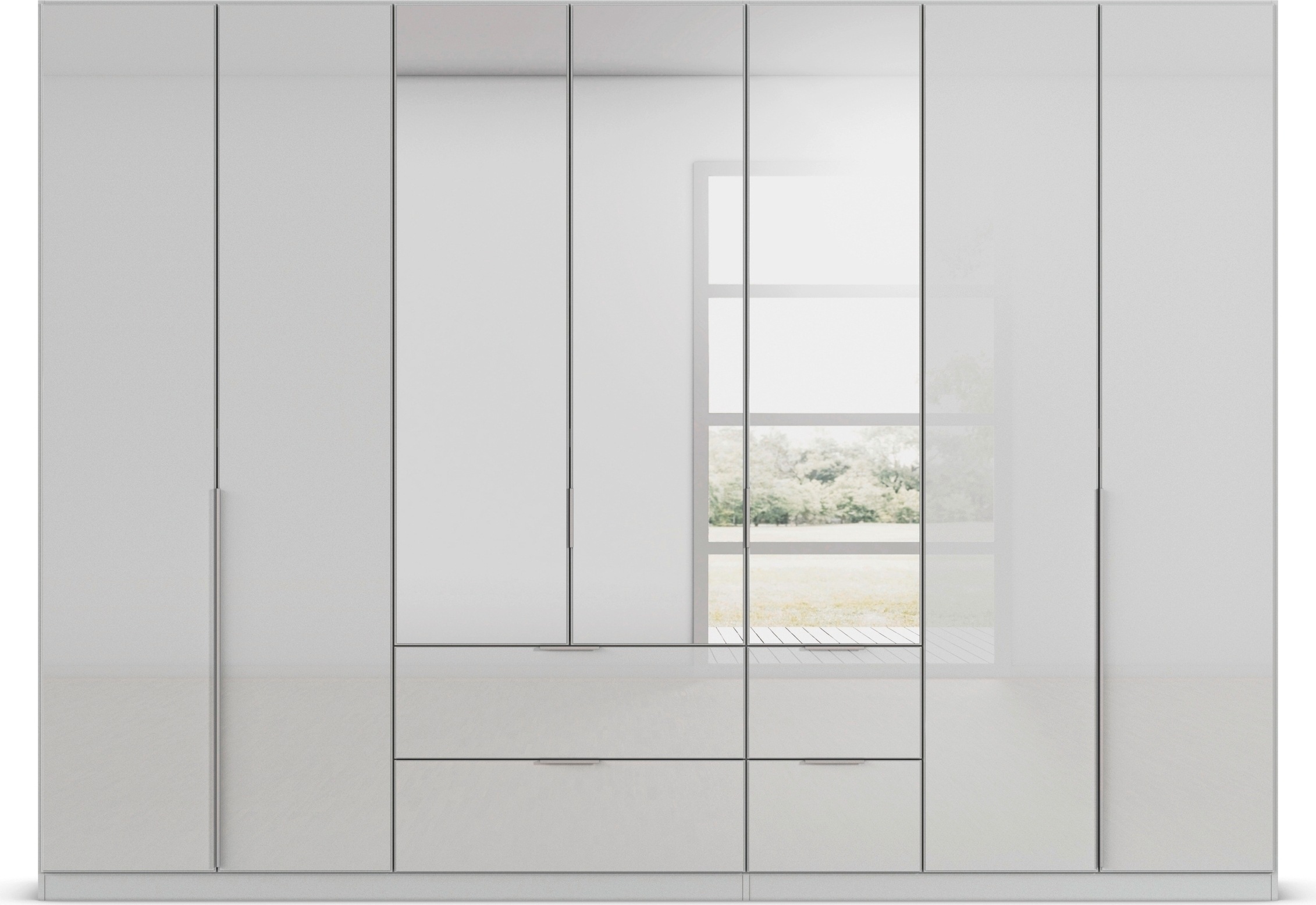 rauch Drehtürenschrank »Kleiderschrank Kleiderschränke Schrank Garderobe AGORDO mit Glasfront«, mit Außenschubkästen, in 6 Breiten und 2 Höhen MADE IN GERMANY