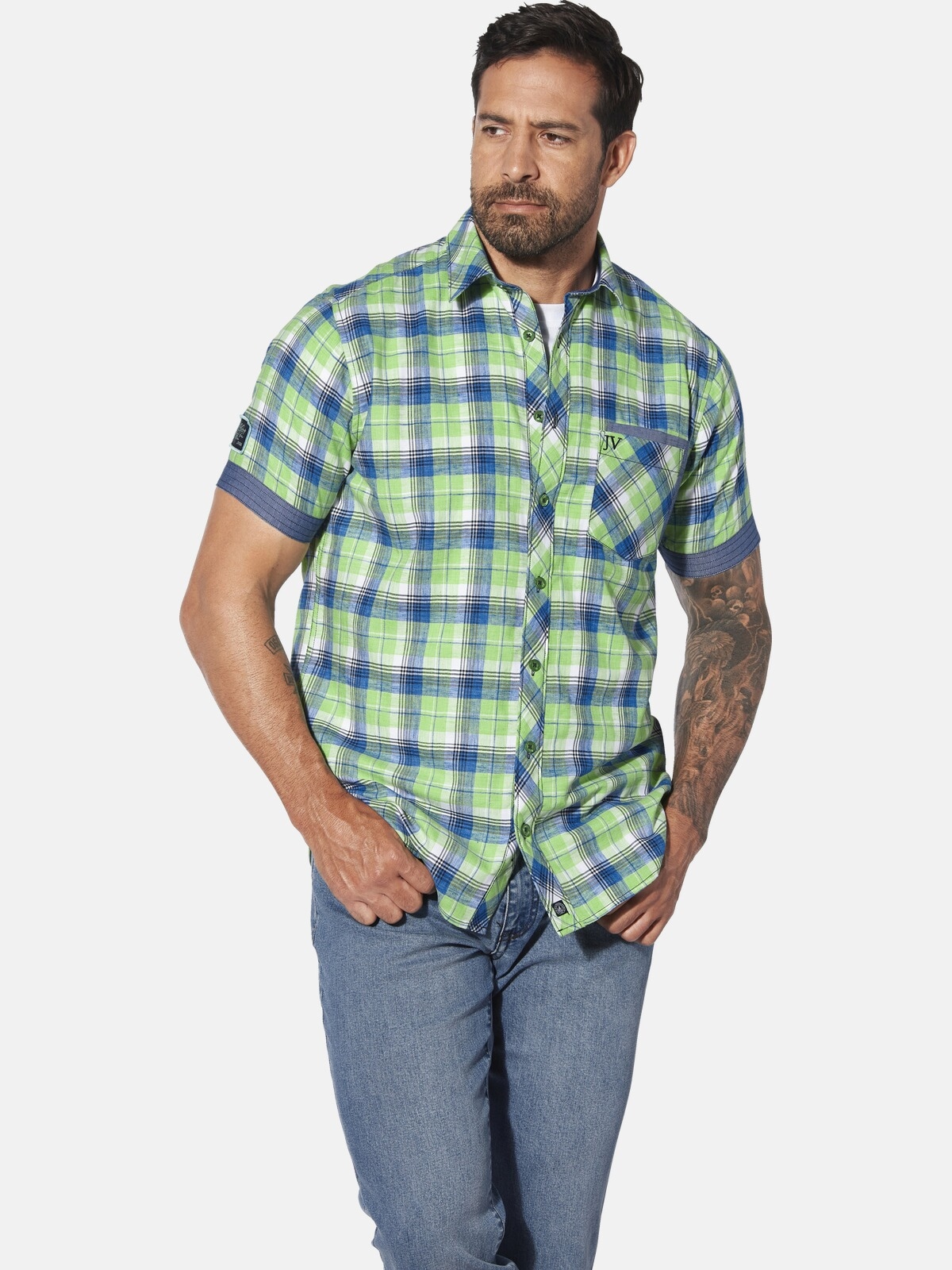 Jan Vanderstorm Kurzarmhemd "Kurzarmhemd HAAKER" 1 Stk. günstig online kaufen