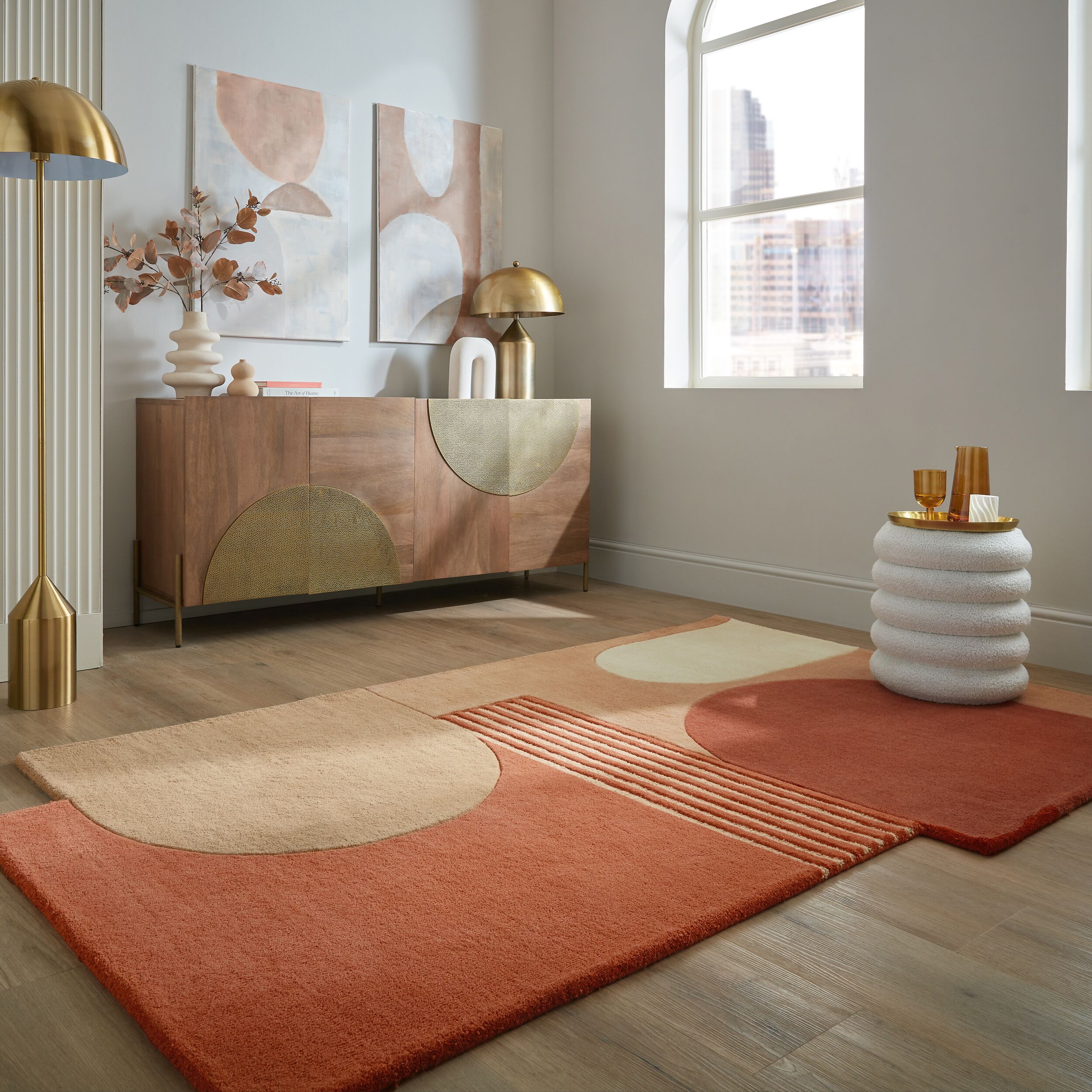 FLAIR RUGS Teppich "LOZENGE" rechteckig 10 mm Höhe Kurzflor, Retro Muster