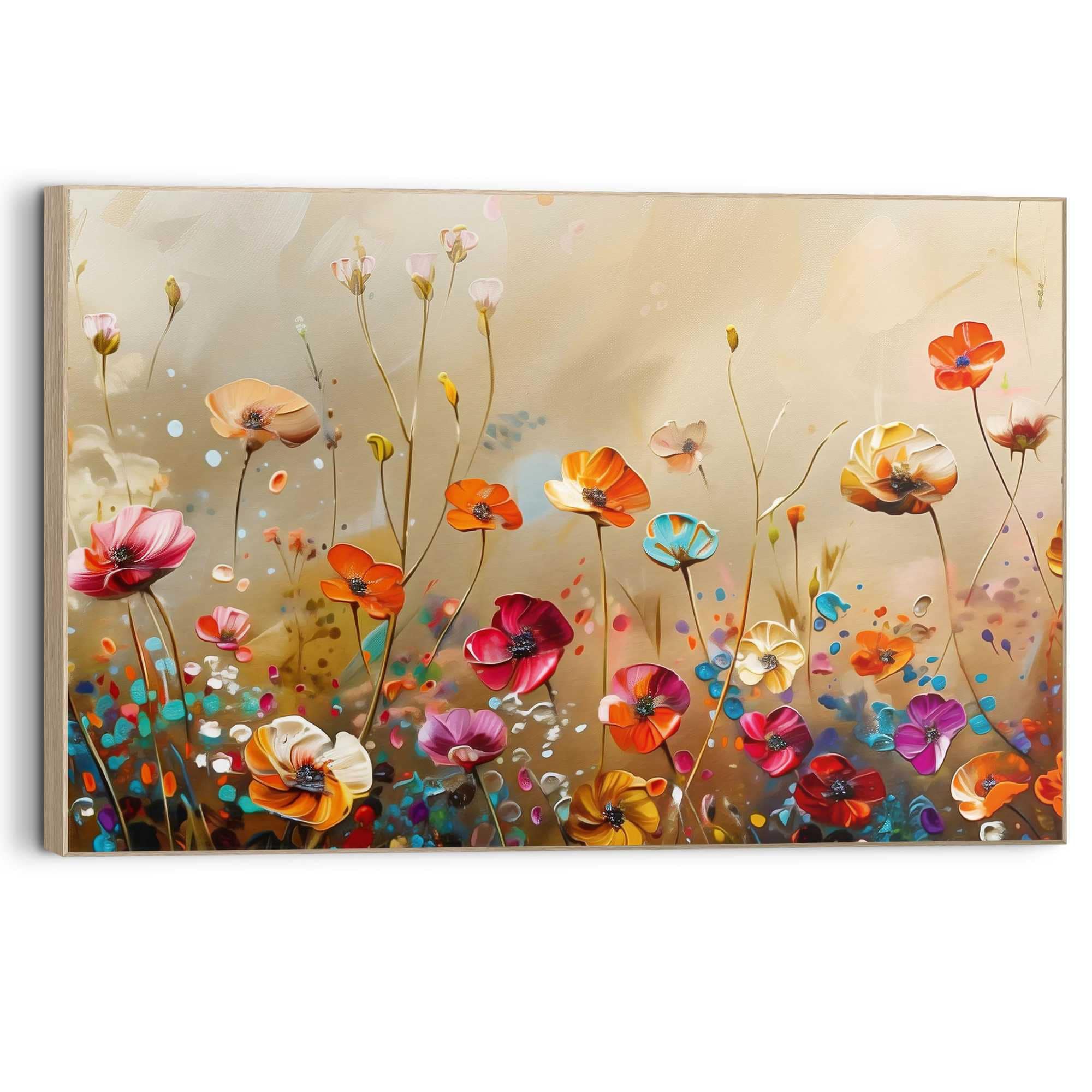 Reinders! Wandbild »Blühendes Feld« Blumen 1 Stk. tlg. Wohnzimmer - Mehrfarbig - MDF - Blumen und Pflanzen - 60x90 cm