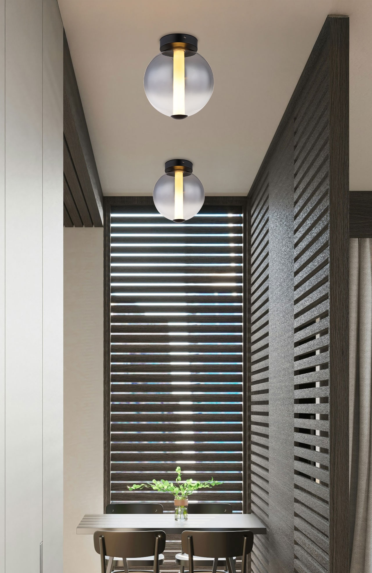 GLOBO LIGHTING Deckenleuchte »LACY« LED-Modul 1 Stk. Warmweiß Deckenleuchte Schwarz, Glaskugel, Acryl opal, LED 19W