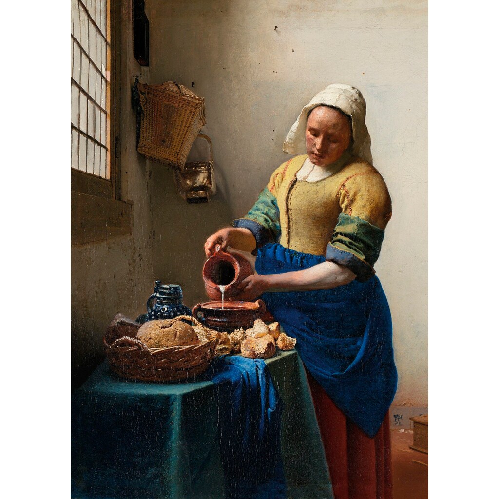 Art for the home Leinwandbild »Het melkmeisje, Jan Vermeer, ca. 1660«