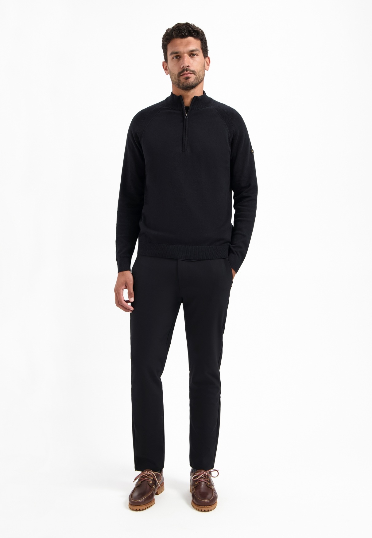 NO EXCESS Stehkragenpullover »No Excess Half-Zip-Pullover Pullover Half Zip High Collar Solid«