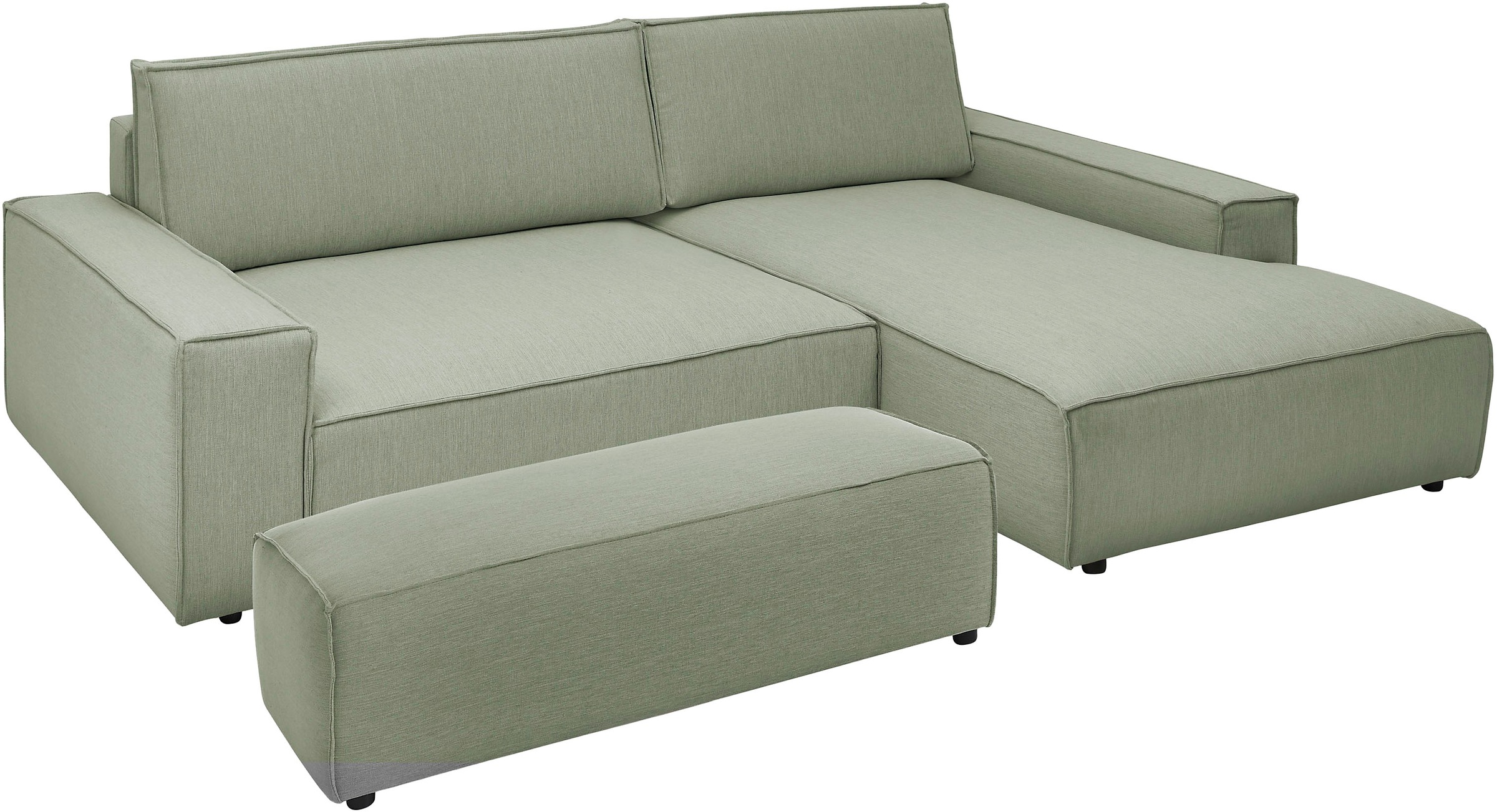 Home affaire Polsterecke »NEU: SHERWOOD XXL tief, L-Form mit Schlaffunktion, Big-Sofa mit Hocker«, (Set, 2 St.), stellbar zum Schlafsofa (Krokodilverbinder), Cord, Leinenoptik
