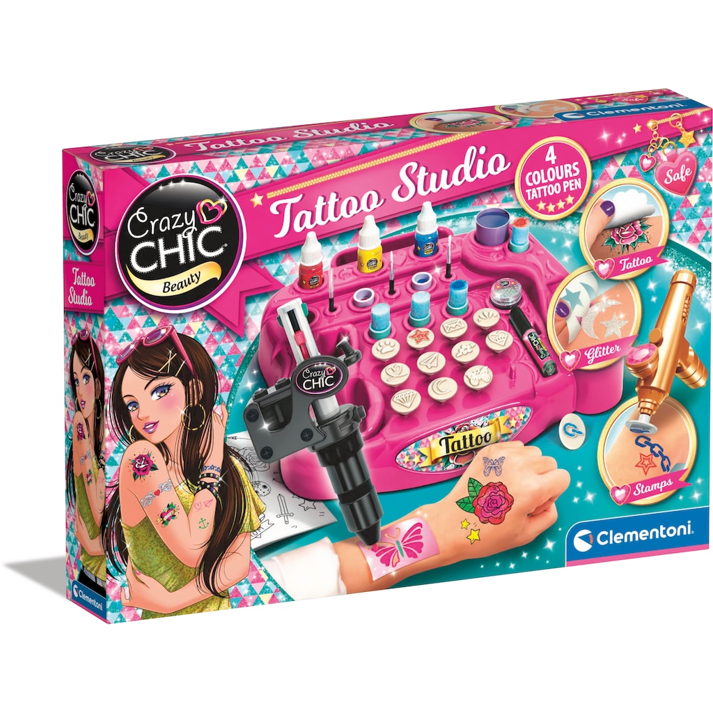 Clementoni® Kreativset »Crazy Chic, Tattoo-Studio«