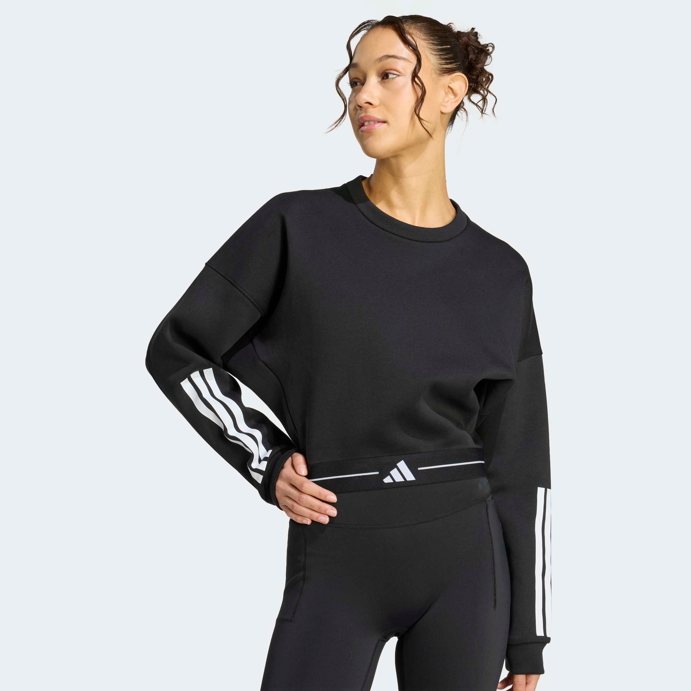 adidas Performance Sweatshirt »HYPERGLAM MIT 3-STREIFEN UND RUNDHALSAUSSCHNITT«
