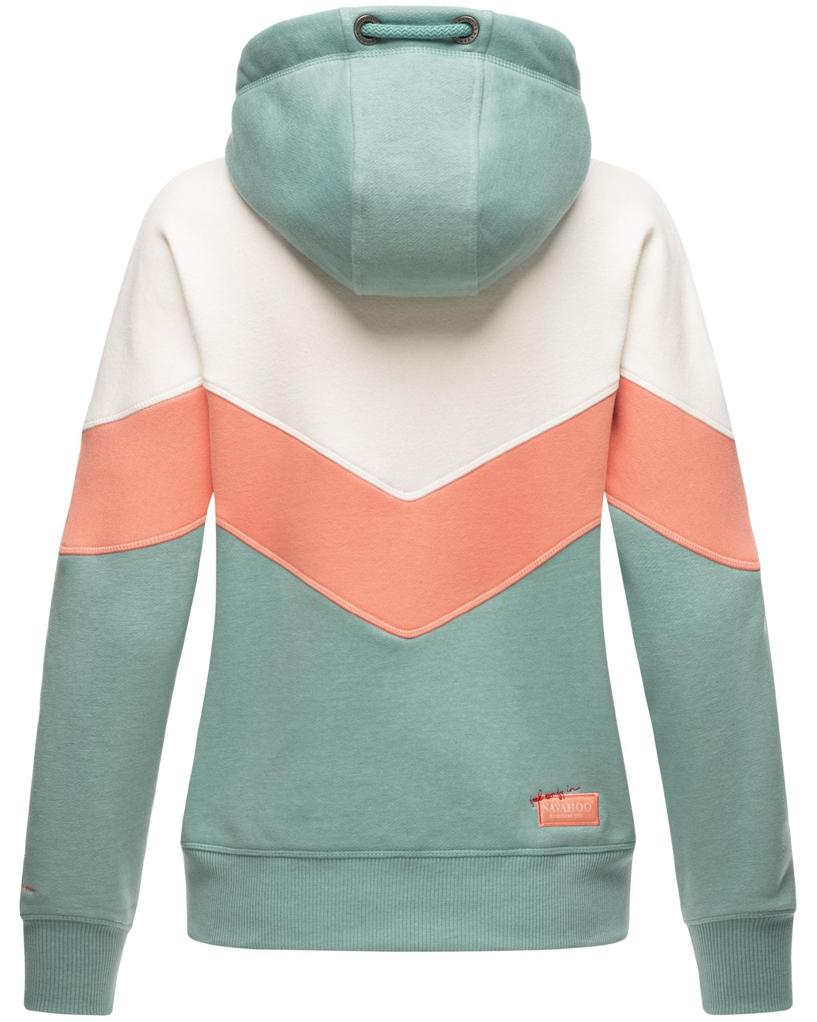 Navahoo Kapuzensweatjacke »Honigperle«, Sportliche Damen Sweatjacke im Coloblocking-Stil