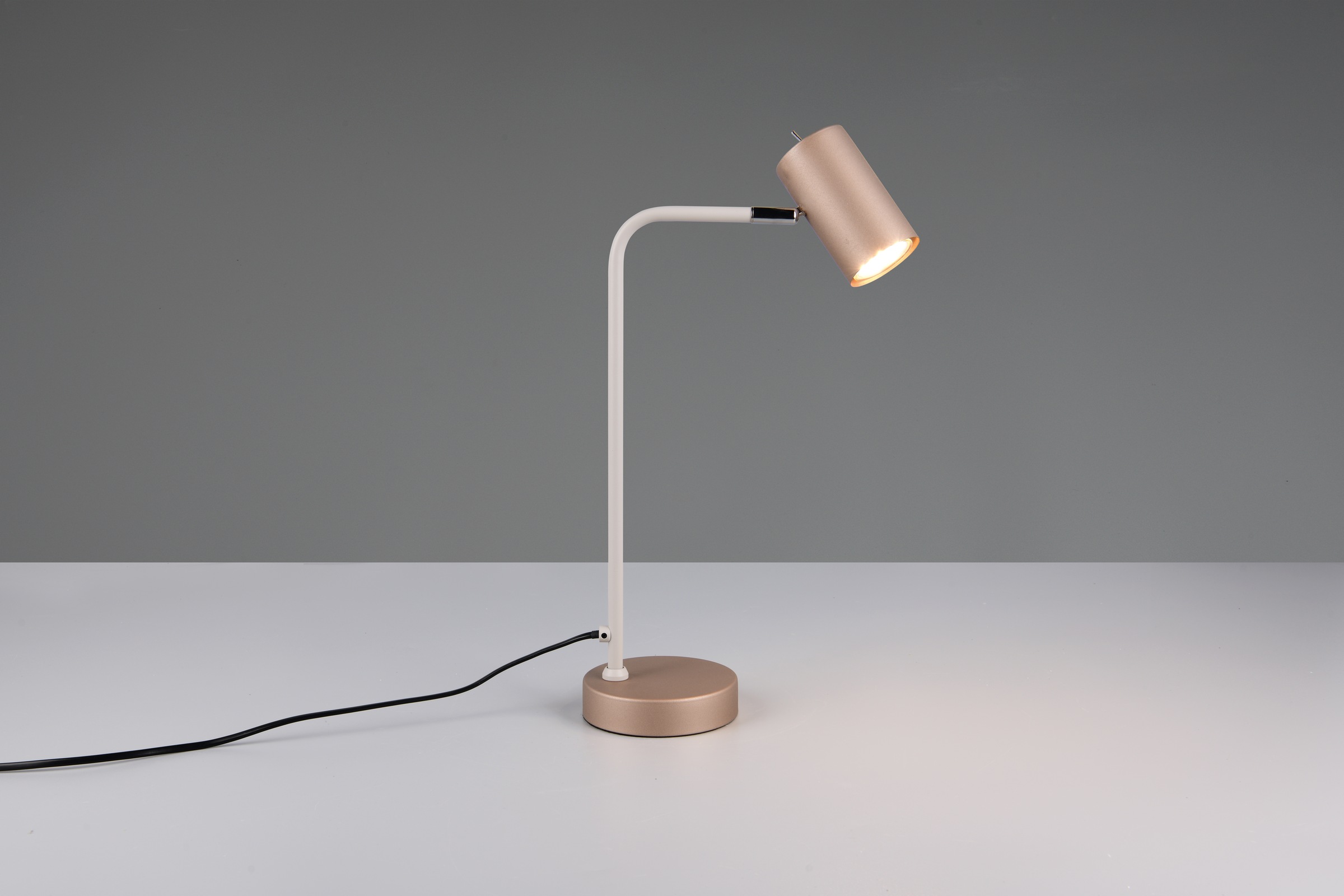 TRIO Leuchten Schreibtischlampe »MARLEY, exkl. 1x GU10 max 5W, Tischleuchte Höhe 45cm«, 1 flammig, Leuchtmittel GU10 | Leuchtmittel wechselbar, mit Kippschalter, Leuchtenkopf schwenkbar, 150cm Anschlusskabel