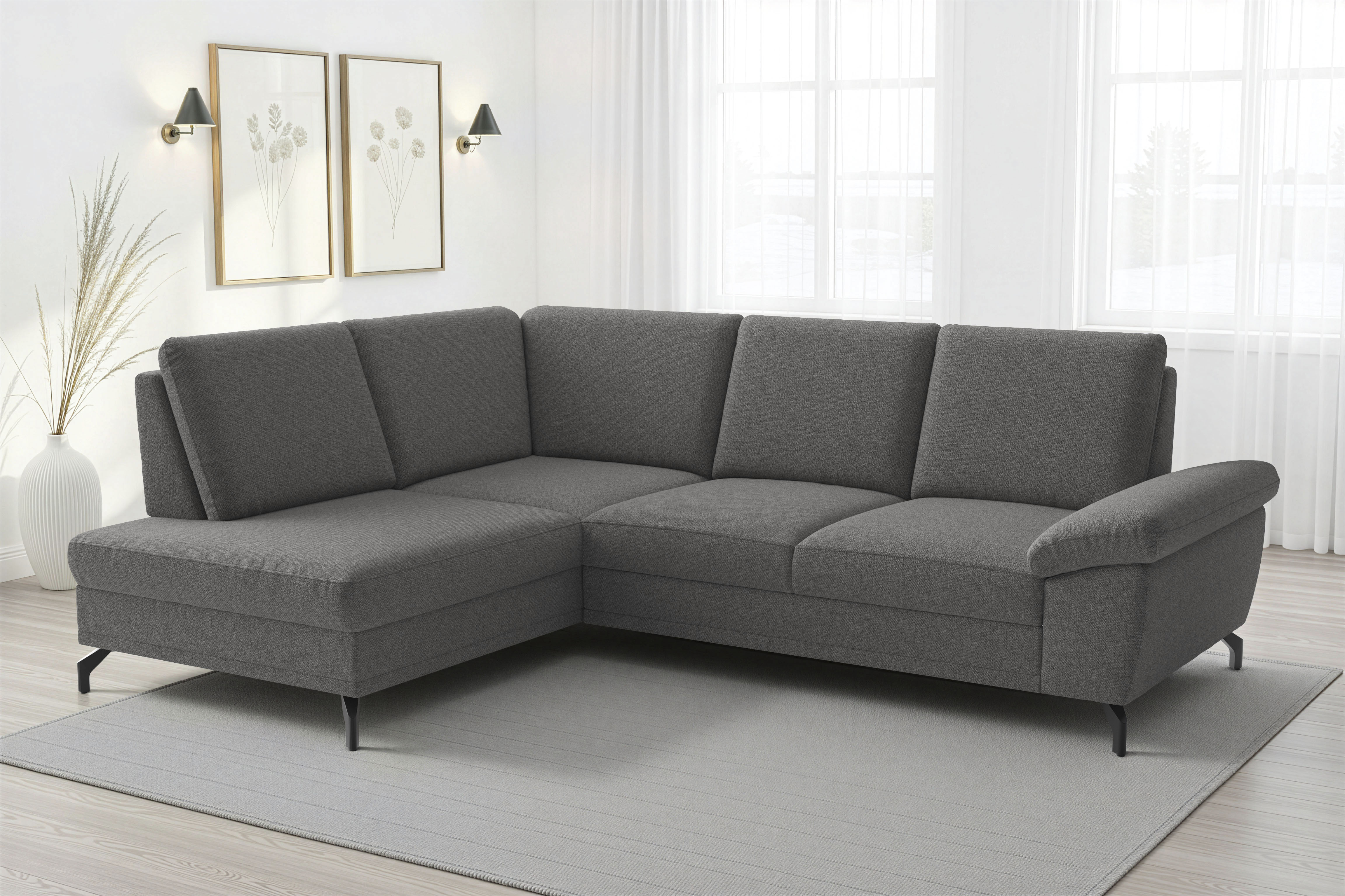 sit&more Ecksofa "Chelsea L-Form, B: 249 cm, Armteil- & Sitztiefenverstellung" optional Schlaffunktion und Bettkasten
