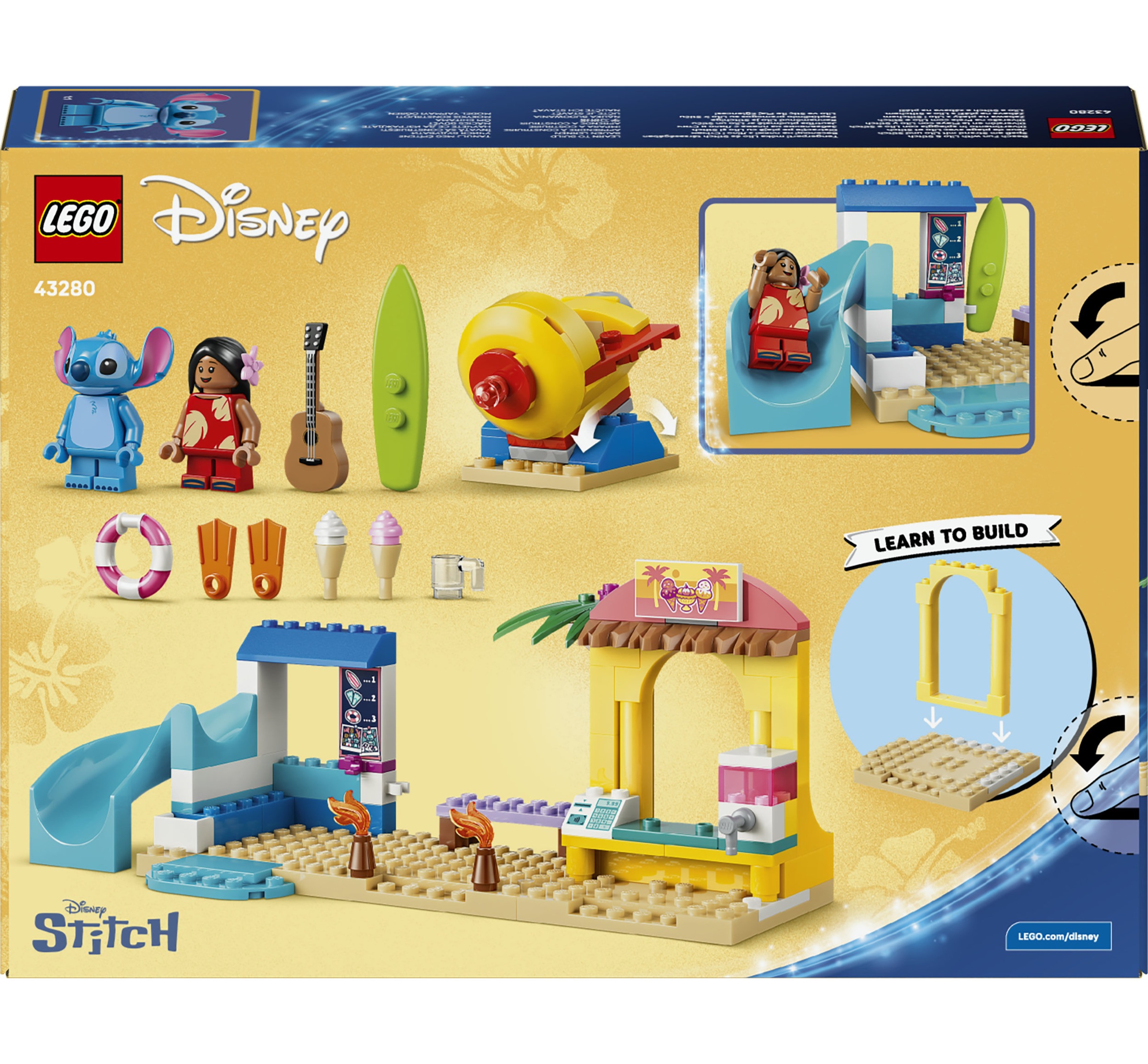 LEGO® Konstruktionsspielsteine »Spaß am Strand mit Lilo und Stitch (43280), LEGO Disney Classic« Made in Europe