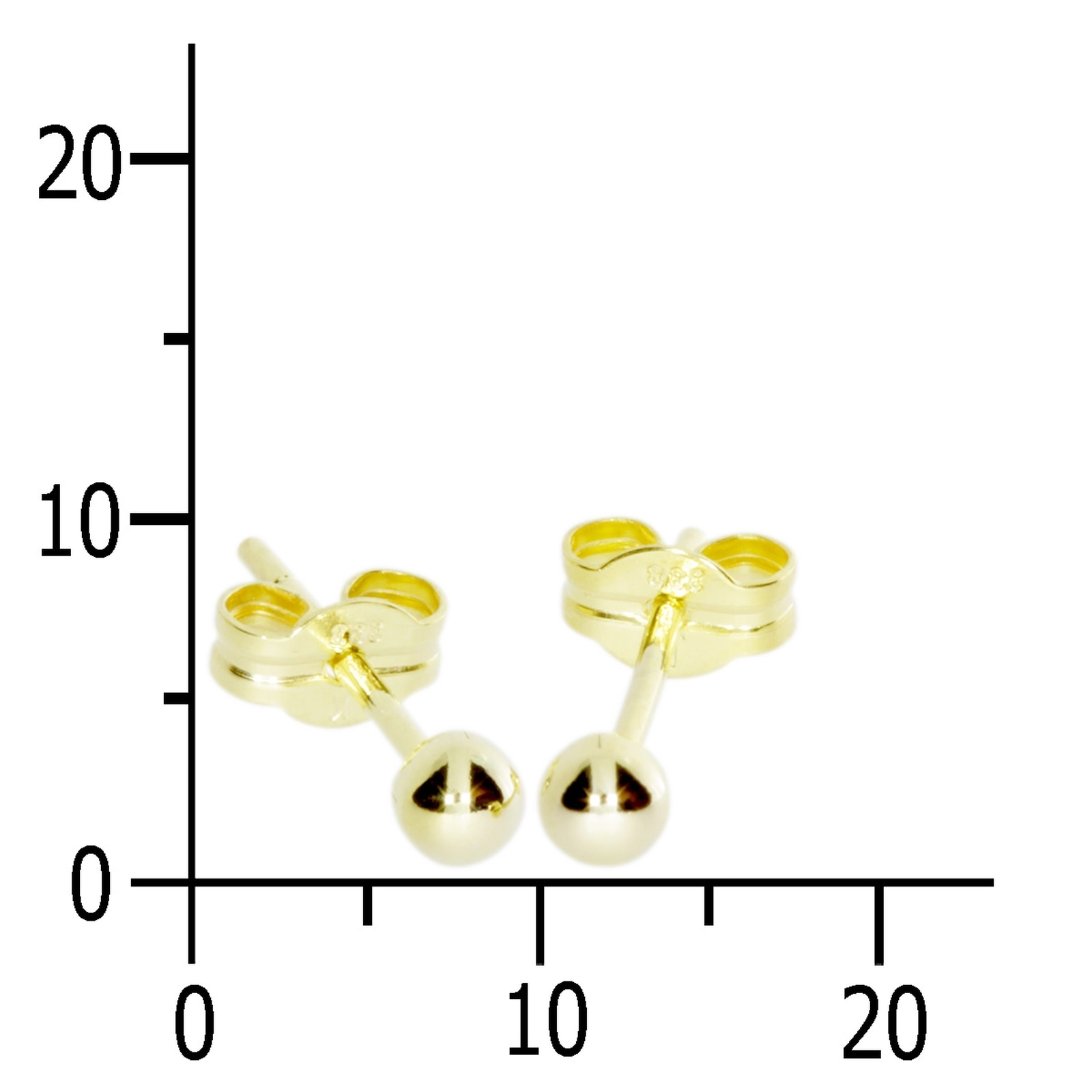 OSTSEE-SCHMUCK Paar Ohrstecker »- Kugel 3 mm - Gold 585/000 - Zuchtperle«