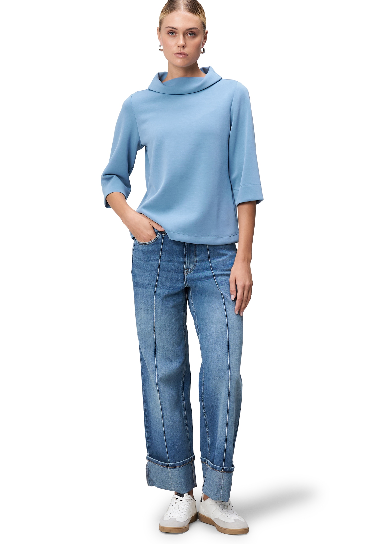 Zero Sweatshirt »zero Damen Sweatshirt mit weitem Rollkragen«, Plain/ohne Details