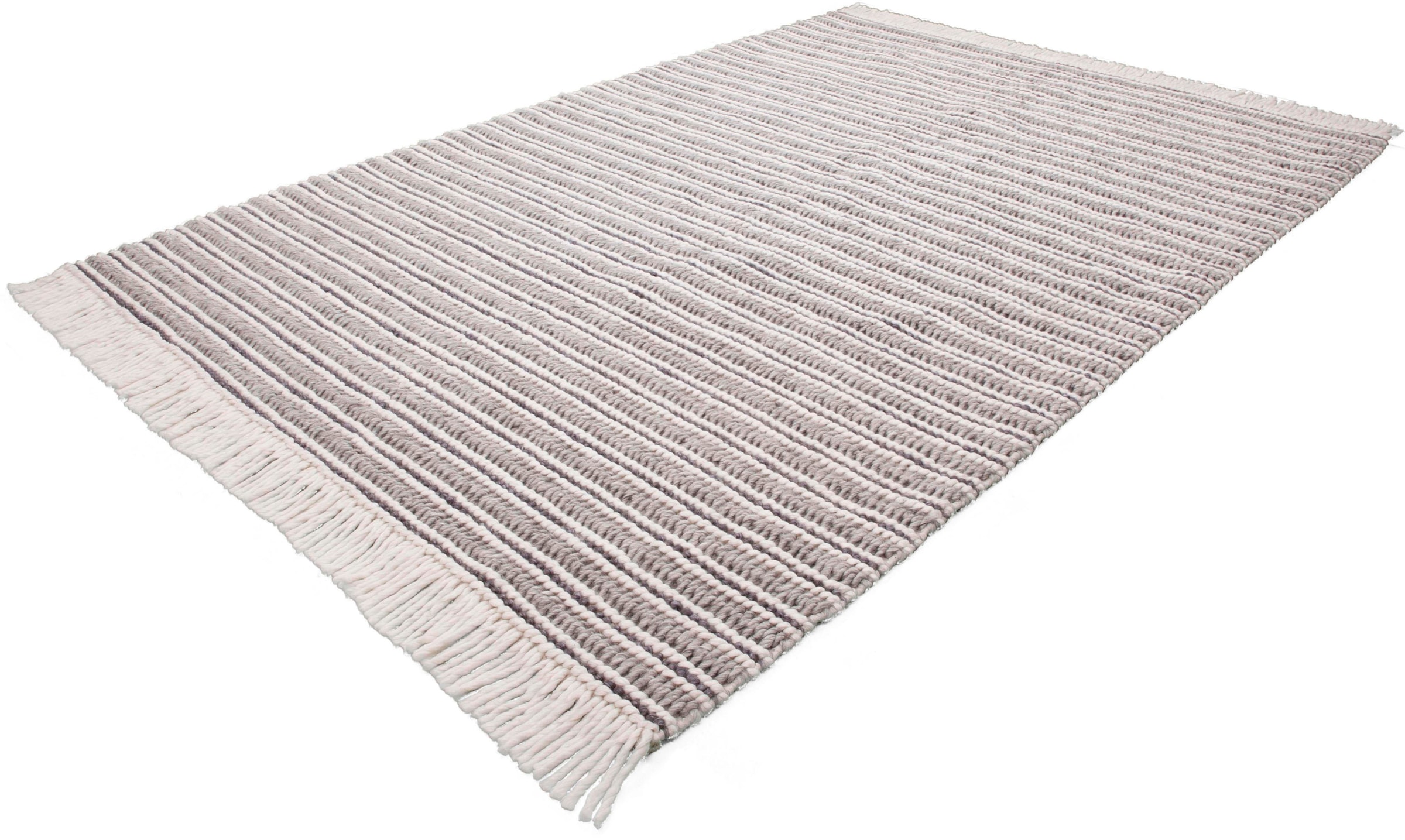 Teppich »Bature 200«, rechteckig, Wolle mit Viskose und Fransen, Wohnzimmer