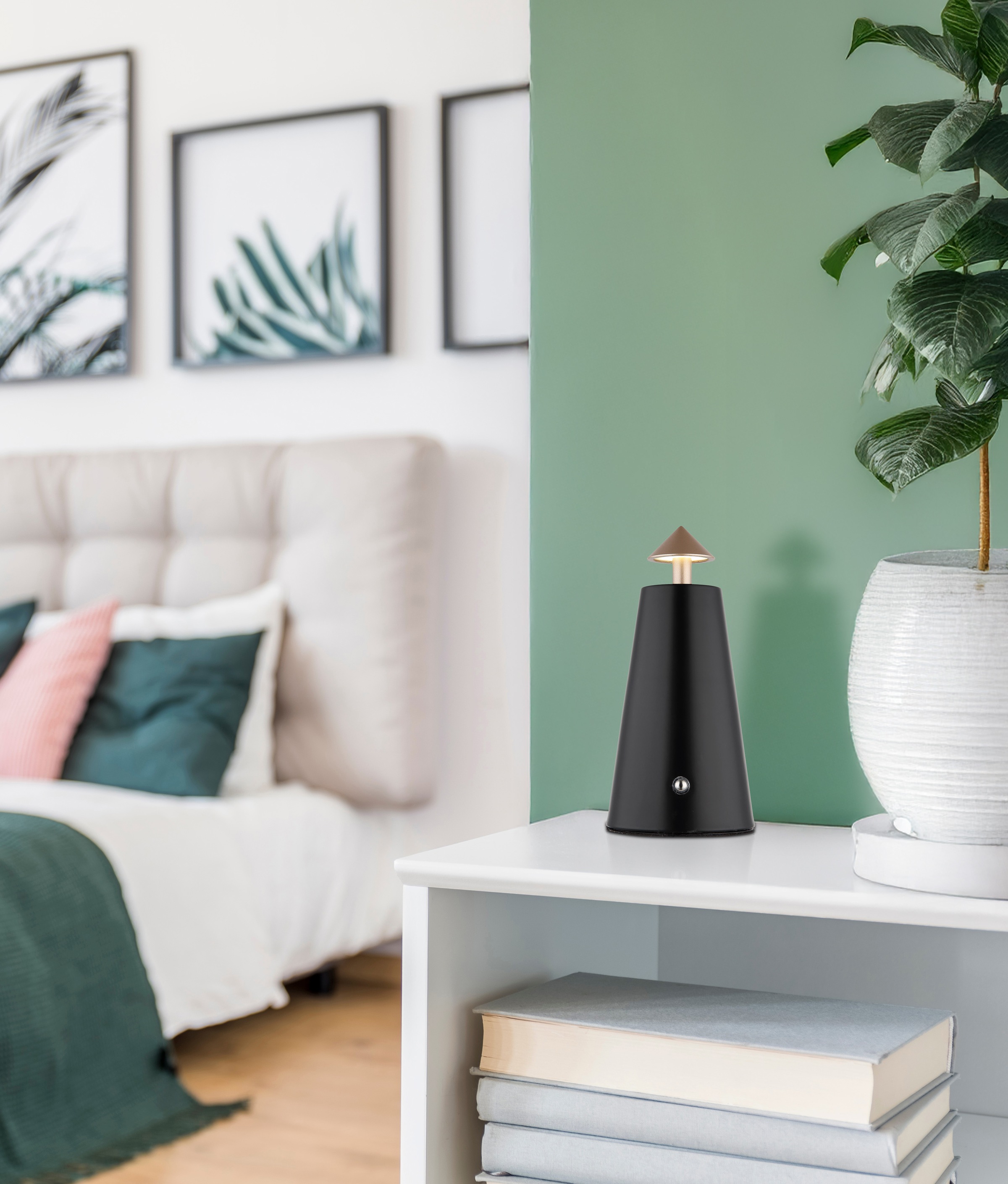 GLOBO LIGHTING Tischleuchte »LIVA« LED-Modul 1 Stk. Tischleuchte mit Touchdimmer, USB-C, Akku LED