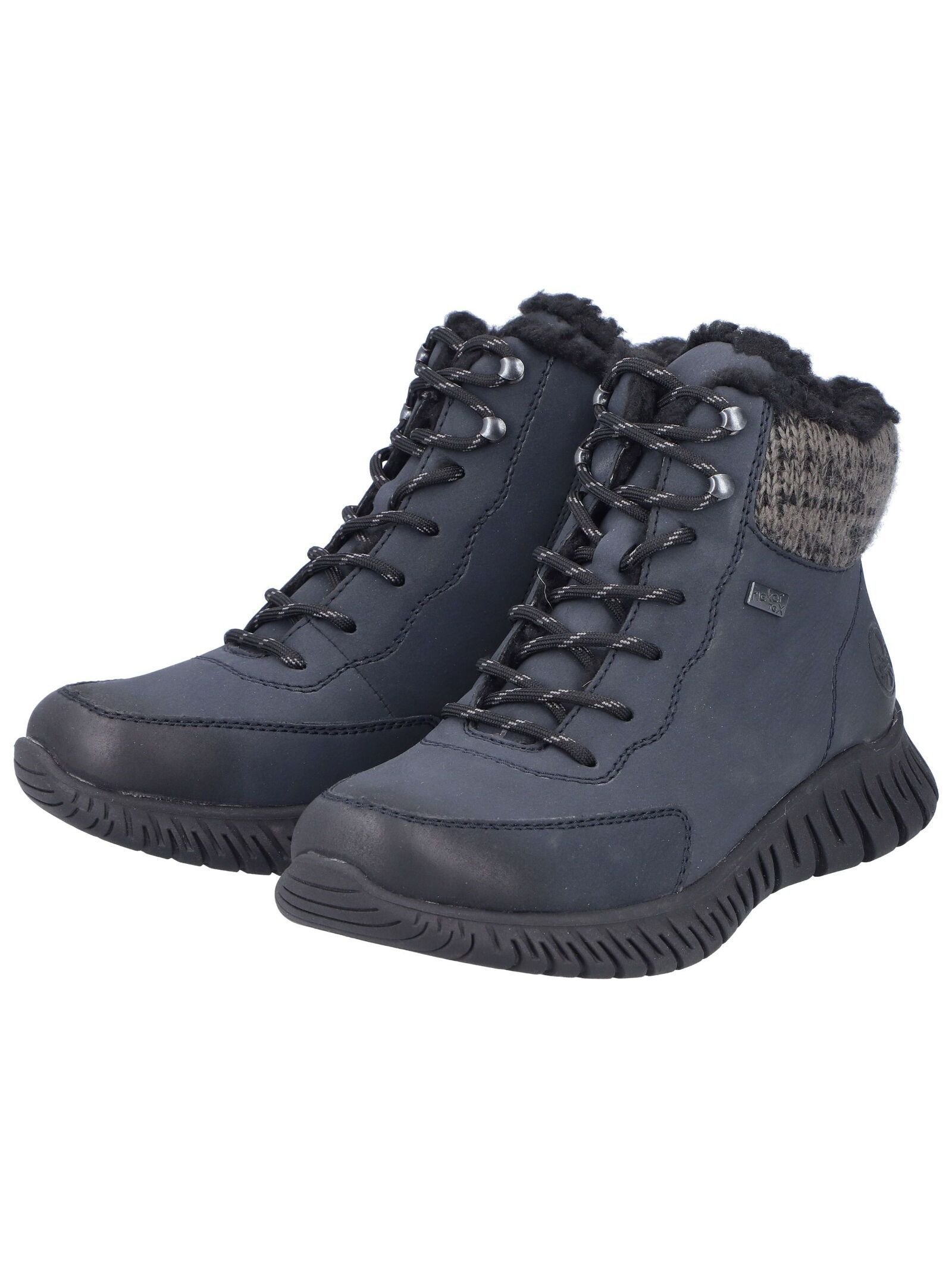 Schnürstiefelette RIEKER "Rieker Stiefelette Lederimitat", Damen, Gr. 39, pazifik, Lederimitat, Schuhe Schnürstiefelette 2
