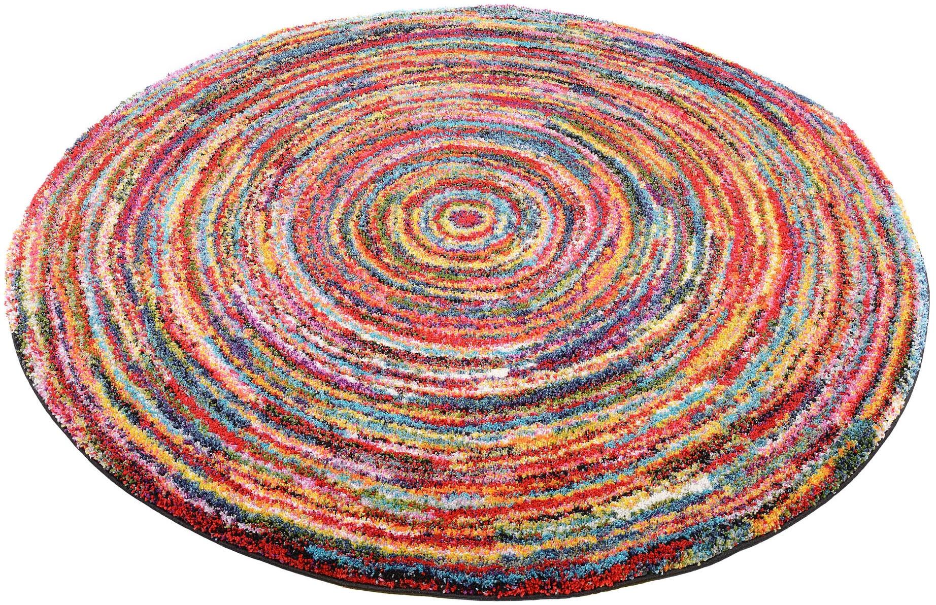 OCI DIE TEPPICHMARKE Hochflor-Teppich "Sixteen Round" rund 25 mm Höhe Langflor, Shaggy, modernes Design, Wohnzimmer, Kinderzimmer