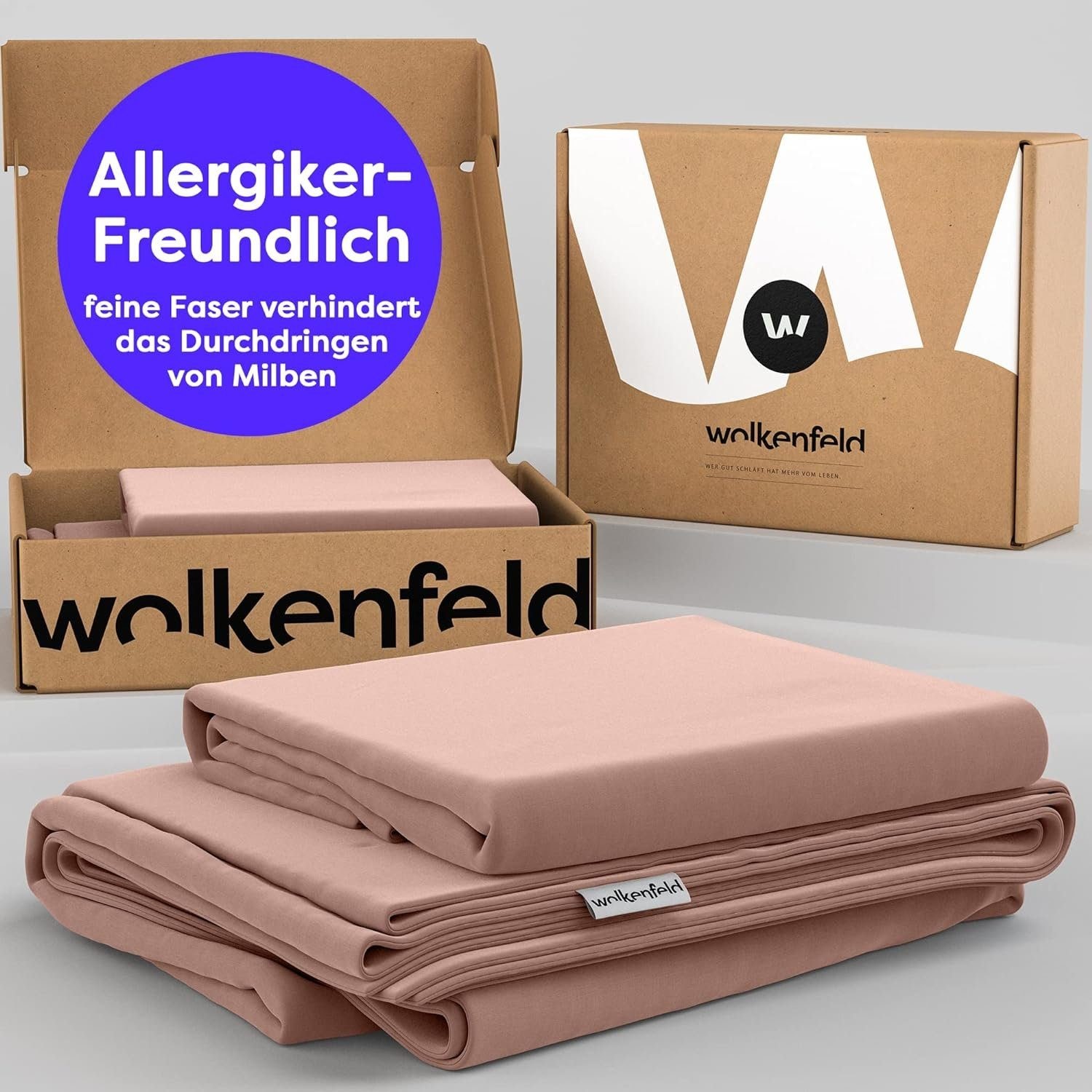 Wolkenfeld Bettwäsche »Mikrofaser 4 tlg - Allergiker Bettwäsche einfarbig - unfassbar weich«, 135x200 cm, 155x200 & 155x220 I inkl. 2x Kissenbezüge 80x80 I Uni
