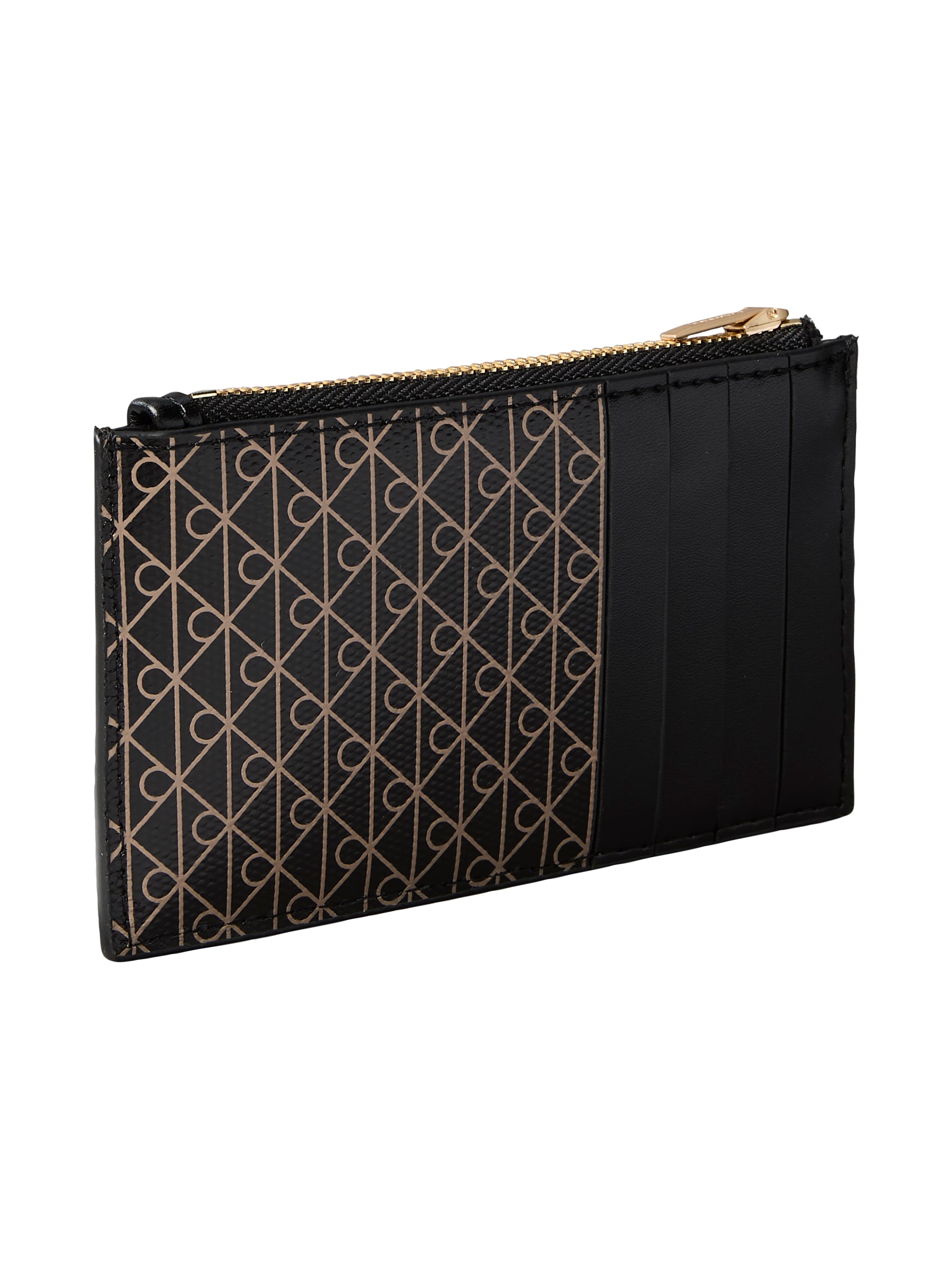 Calvin Klein Kartenetui »EMBLEM AOP TOP ZIP CARDCASE« Damen Geldbeutel, Portemonnie mit CK-Logodrucken