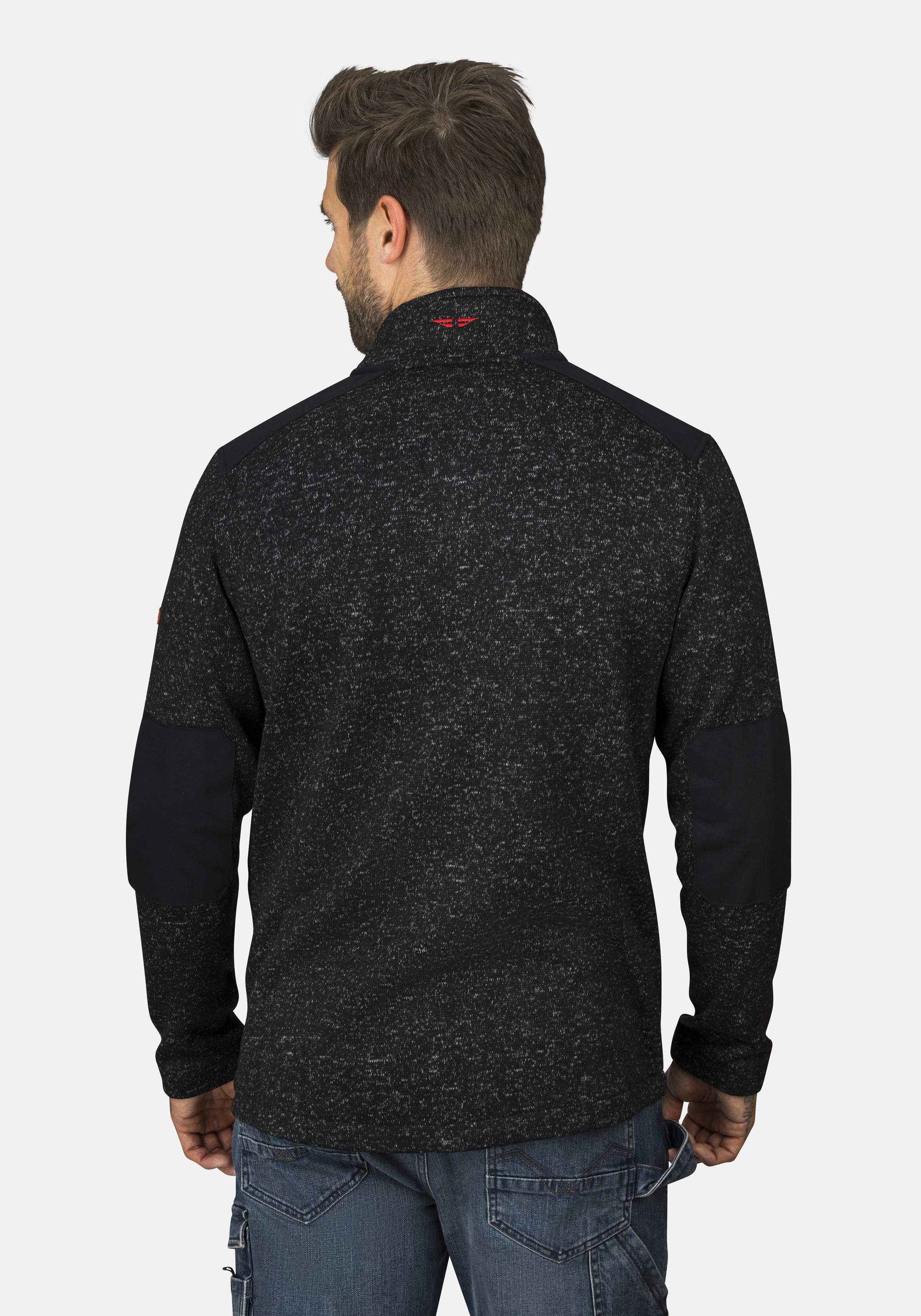 HERO by John Medoox Sweatjacke »JOEL Knit Strick-Fleecejacke« Sherpa fleece Straight Fit Casual Sherpa für Herren