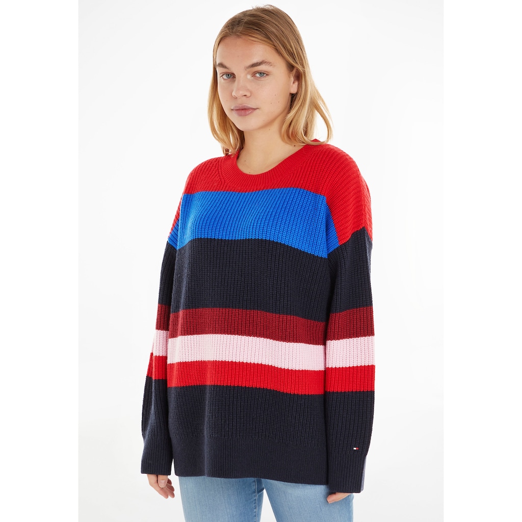 Tommy Hilfiger Strickpullover »VIBRANT STRIPE C-NK SWEATER«