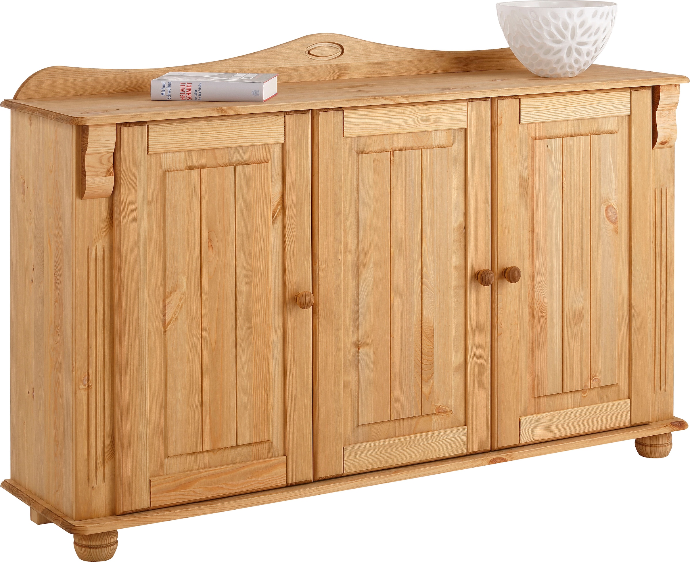 Home affaire Sideboard "Adele", Kommode, 3-türig, Breite 130 cm, aus massiv günstig online kaufen