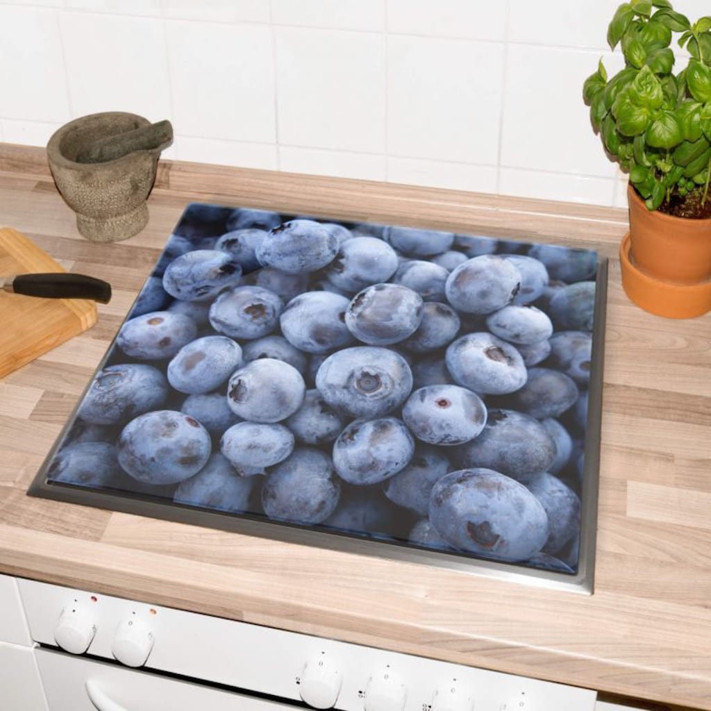 Wall-Art Herd-Abdeckplatte »Herdabdeckplatte Blaubeeren«, (Set, 2 tlg.)