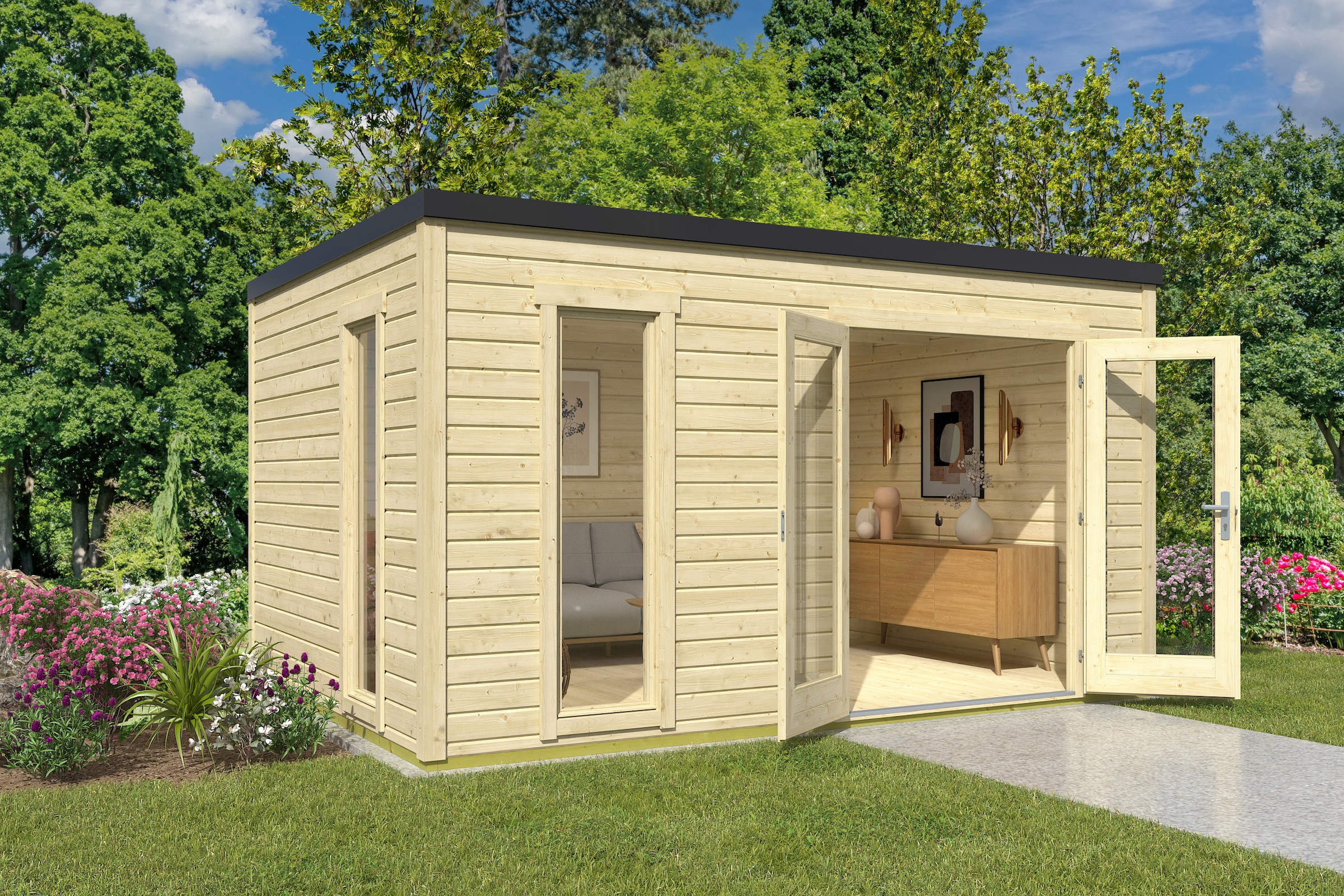 Nordic Holz Gartenhaus "Palermo 4", mit großen Glasflächen günstig online kaufen