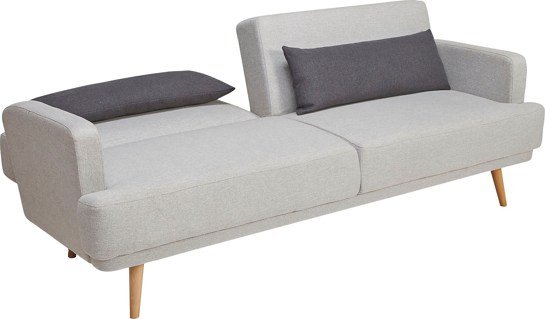 SalesFever Schlafsofa »Malmö, 2,5-Sitzer, Sofa inkl. Zierkissen«, mit Schlaffunktion, Breite 214 cm