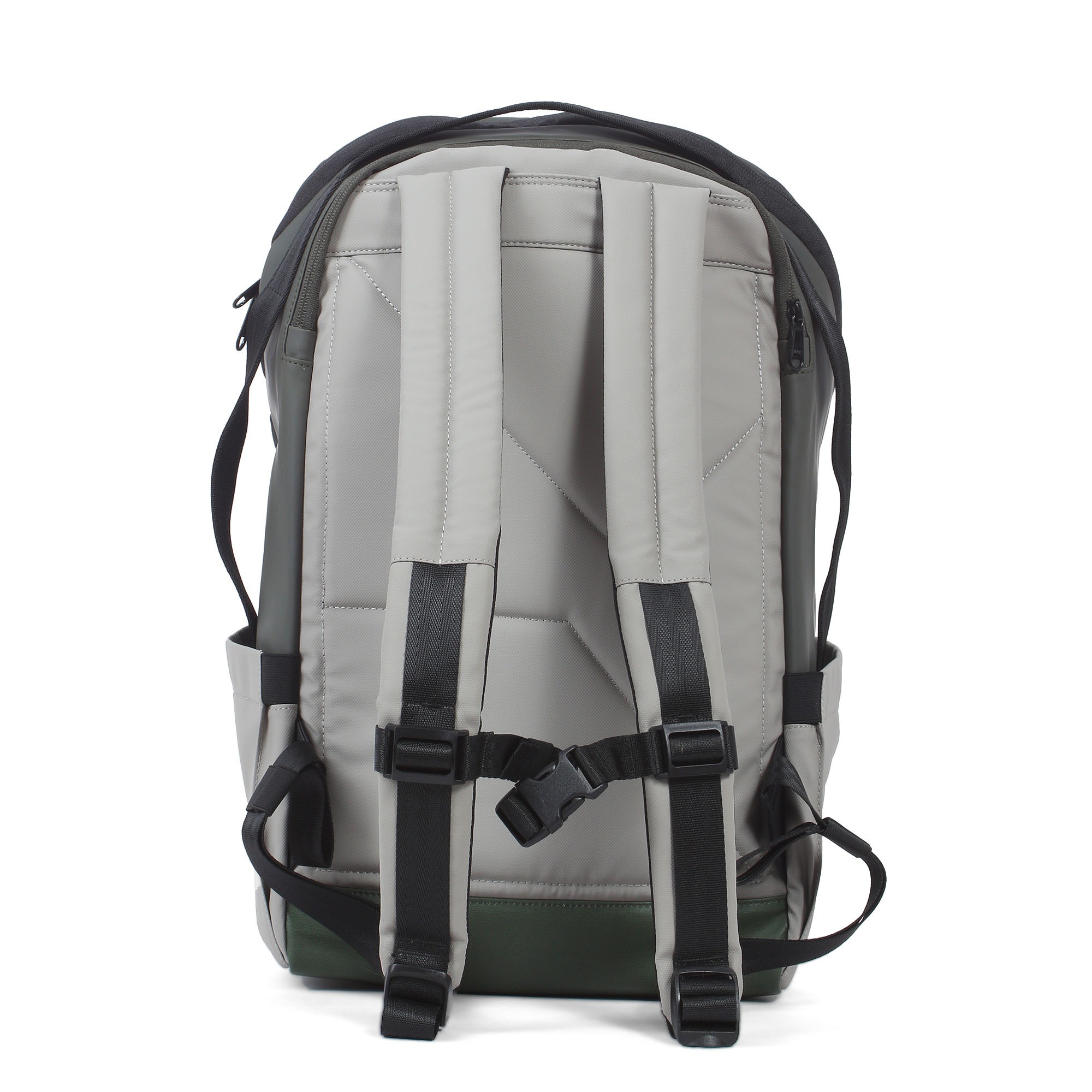 Laptoprucksack VARGU "TEMS 1", Damen, Gr. B/H/T: 26cm x 44cm x 14cm, onesize, olive, fog grau, Polyethylen, Rucksäcke Laptoprucksack, mit recyceltem PET 2