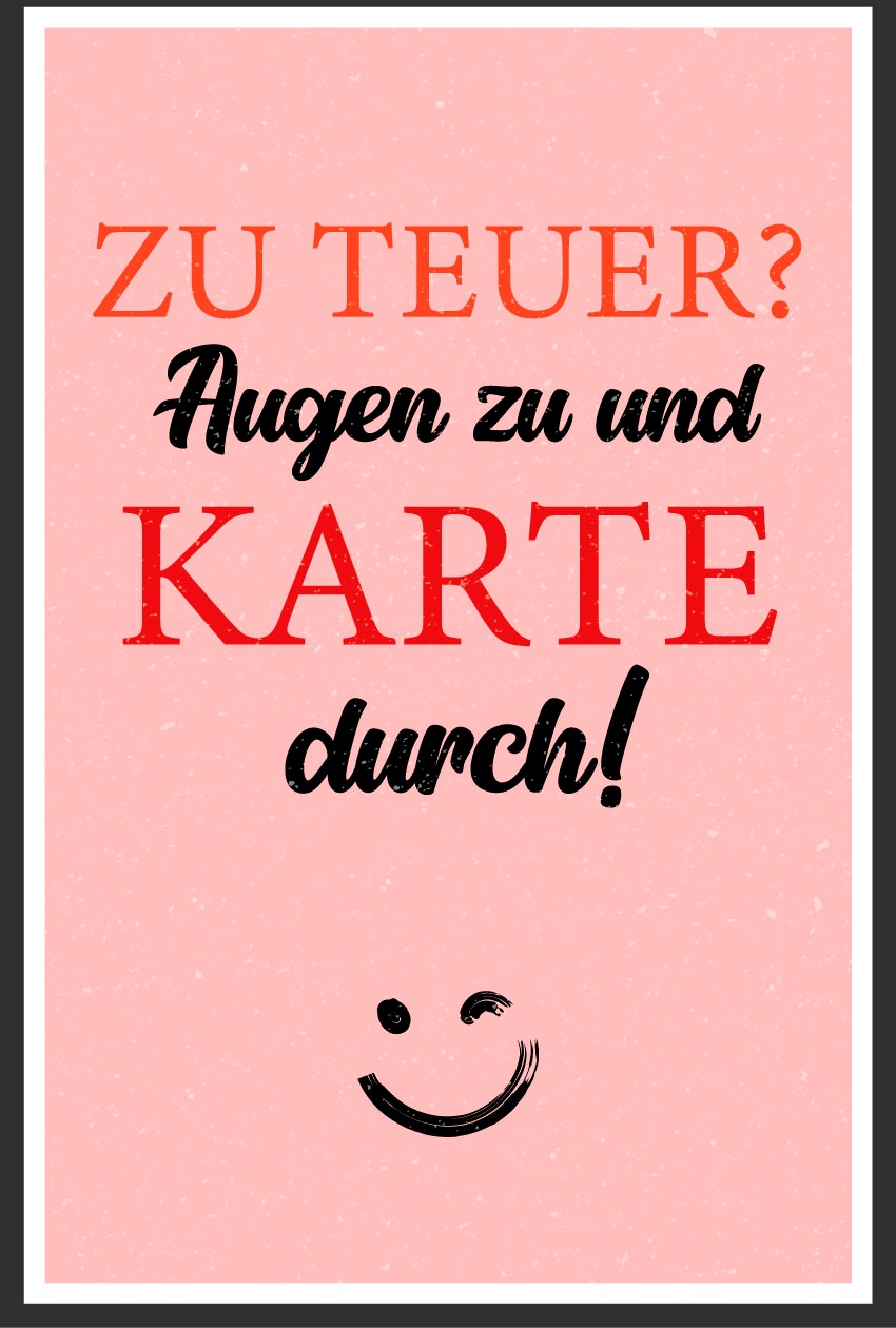 queence Metallbild "Karte durch", Schriftzüge, (1 St.), Stahlschilder günstig online kaufen