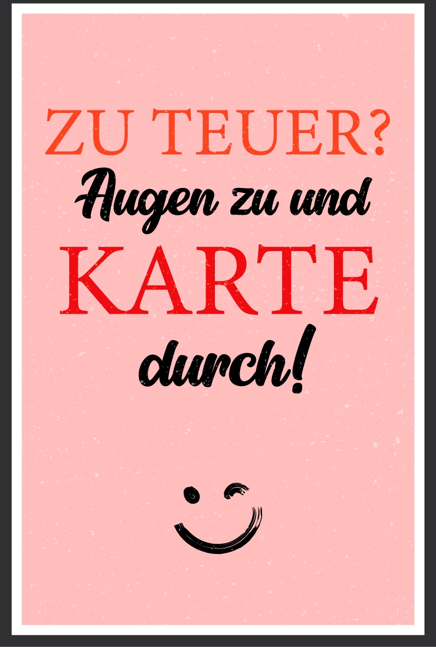 queence Metallbild "Karte durch", Schriftzüge-Schriftzug, (1 St.), Stahlsch günstig online kaufen