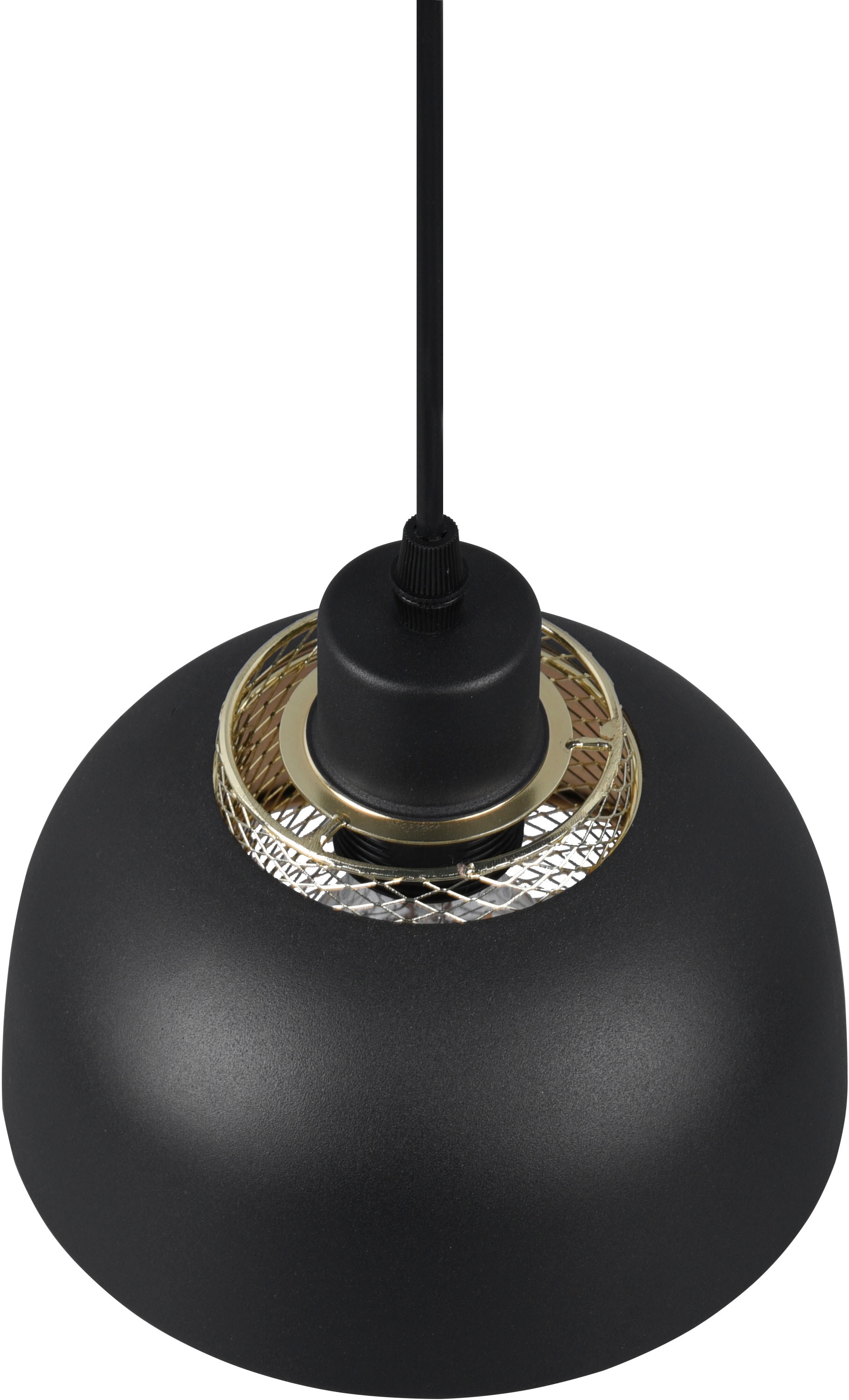 REALITY Leuchten Pendelleuchte »Punch« E27 1 Stk. warmweiß - kaltweiß Industrie-Look mit Doppelschirm schwarz-gold, exkl 1xE27 max 40W