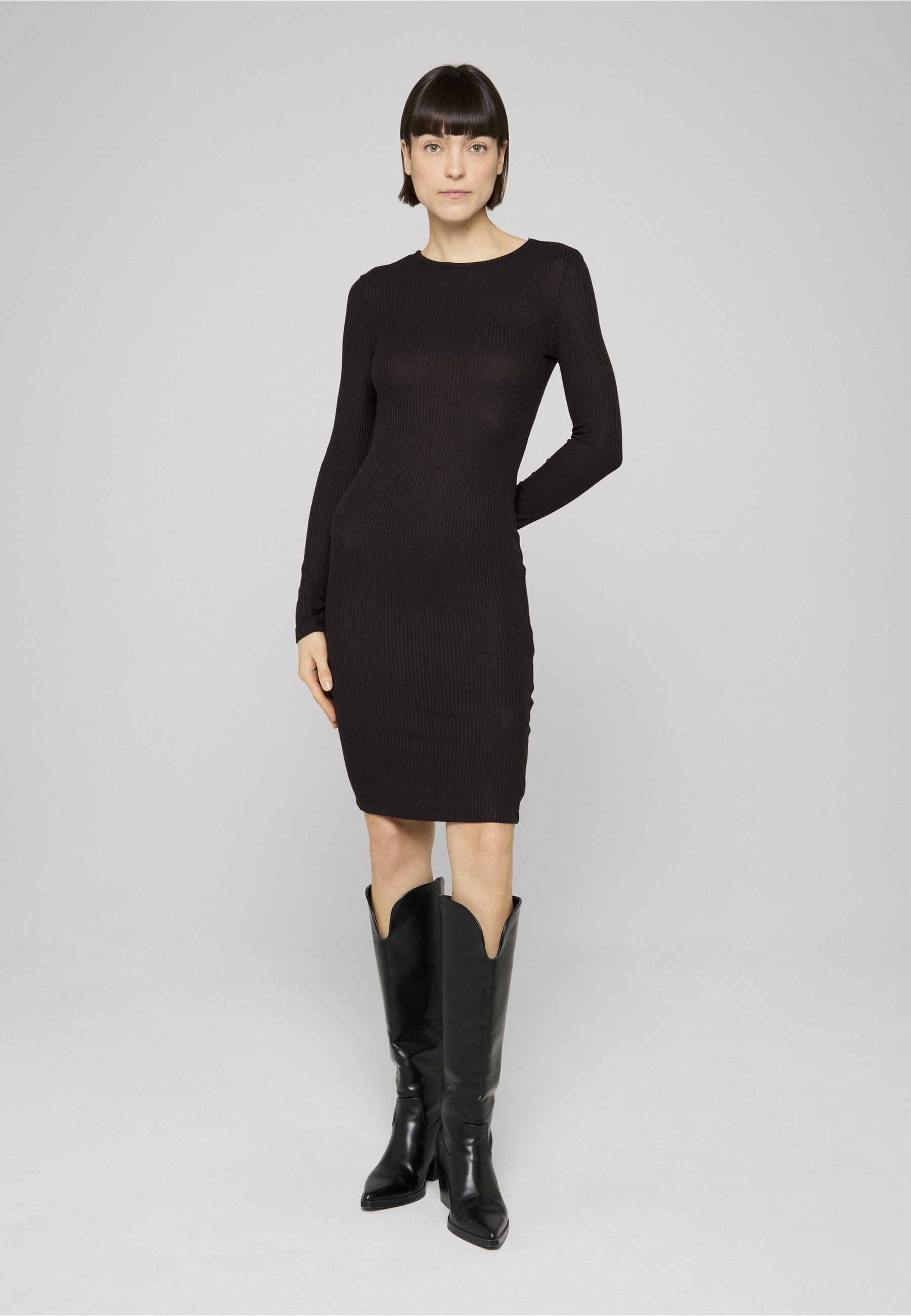 Urban Classics Rib Long Sleeve Dress Black M 10