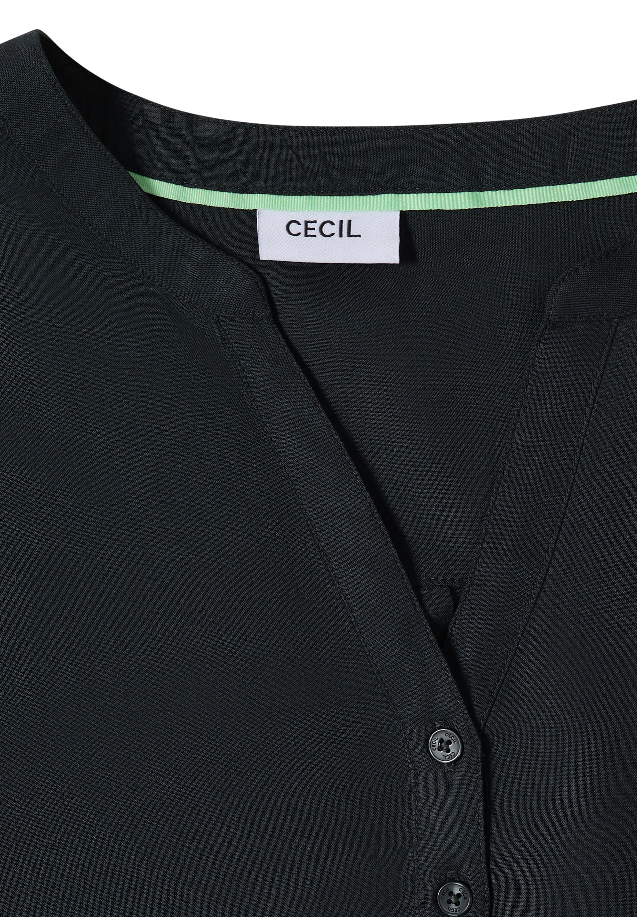 Cecil Shirtbluse mit geschlitztem Rundhalsausschnitt