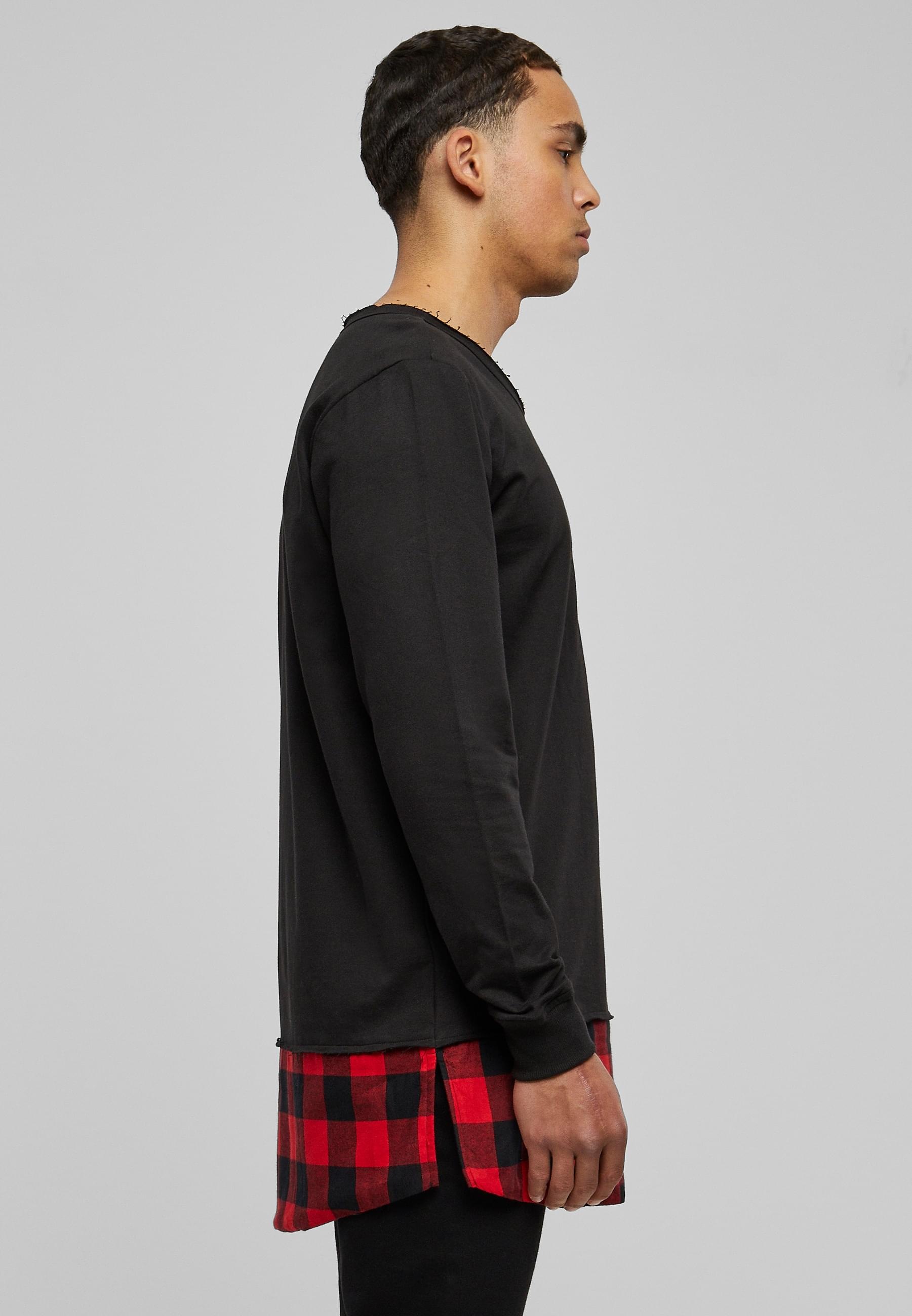 URBAN CLASSICS Rundhalspullover »Urban Classics Herren Long Flanell Bottom Open Edge Crewneck«