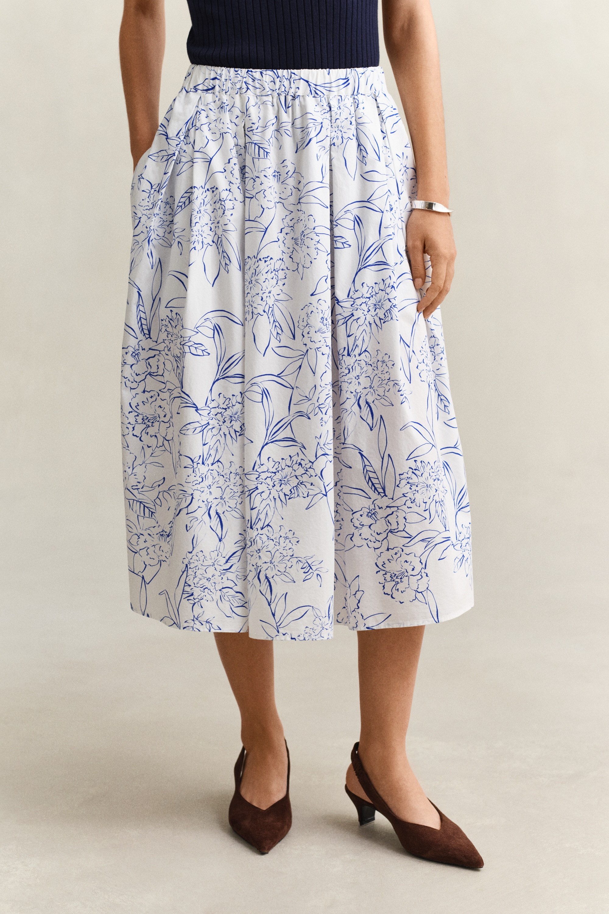 Gant Midirock "FLORAL PRINT PULL ON SKIRT" geblümt, mittlere Leibhöhe günstig online kaufen
