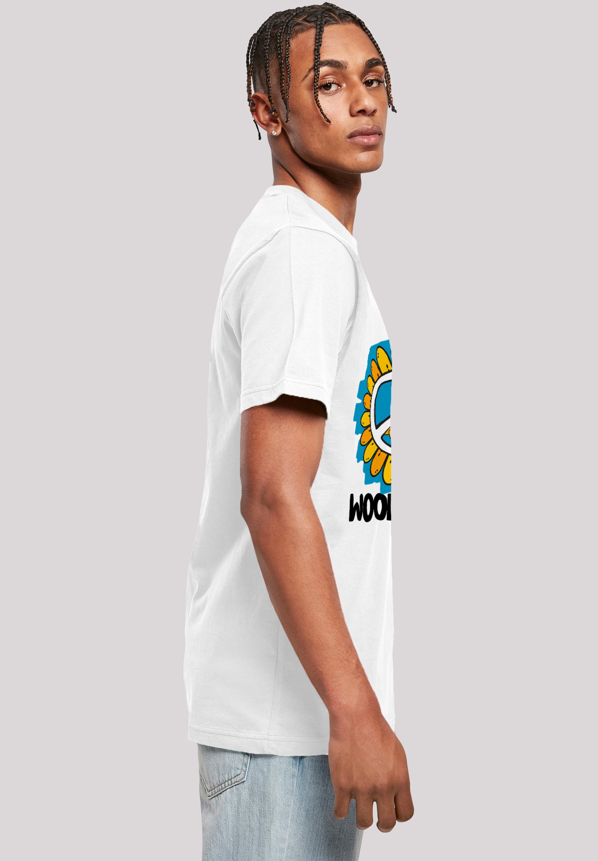 F4NT4STIC T-Shirt »Woodstock Artwork Flower Peace«, Herren,Premium Merch,Regular-Fit,Basic,Bandshirt
