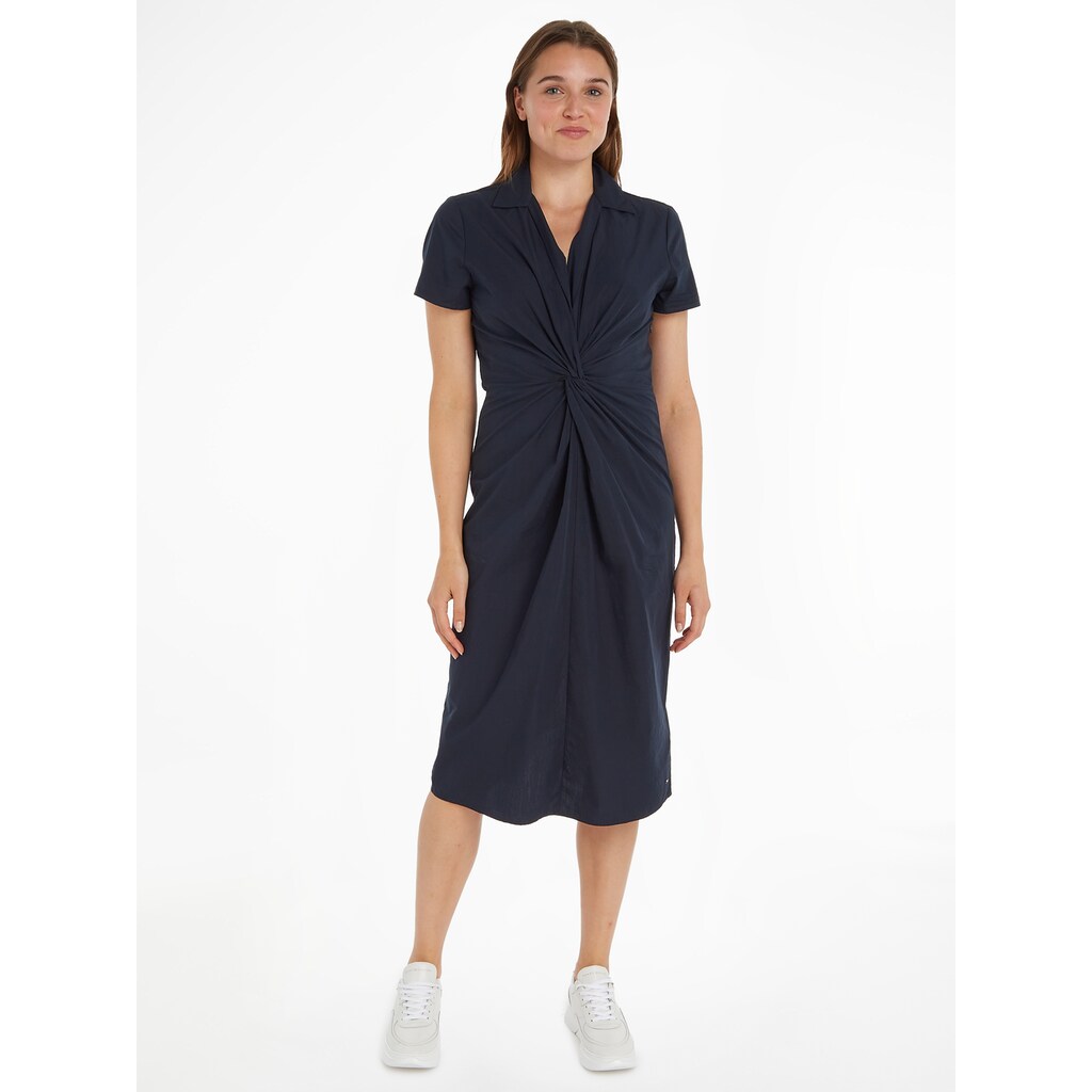 Tommy Hilfiger Blusenkleid »SOLID POPLIN MIDI DRESS SS«