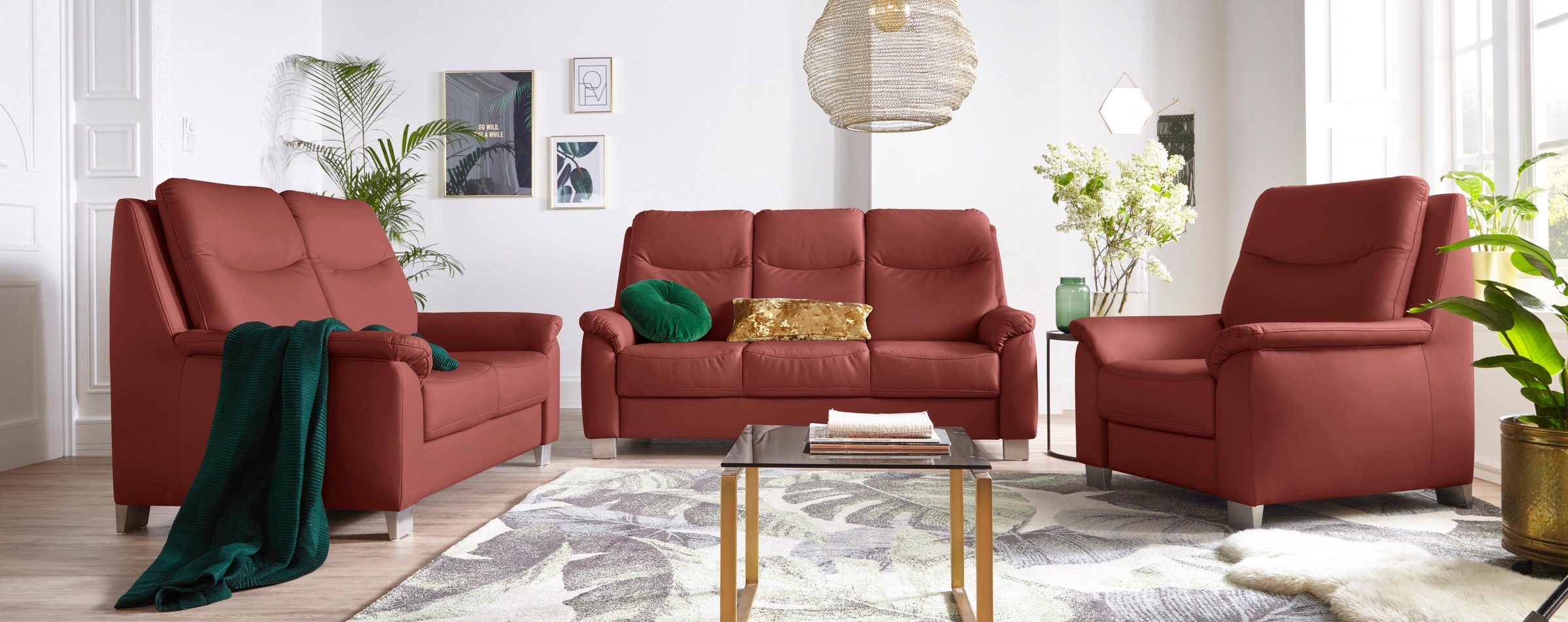 sit&more 3-Sitzer »Boccaccio« inklusive Federkern und Kopfteilverstellung