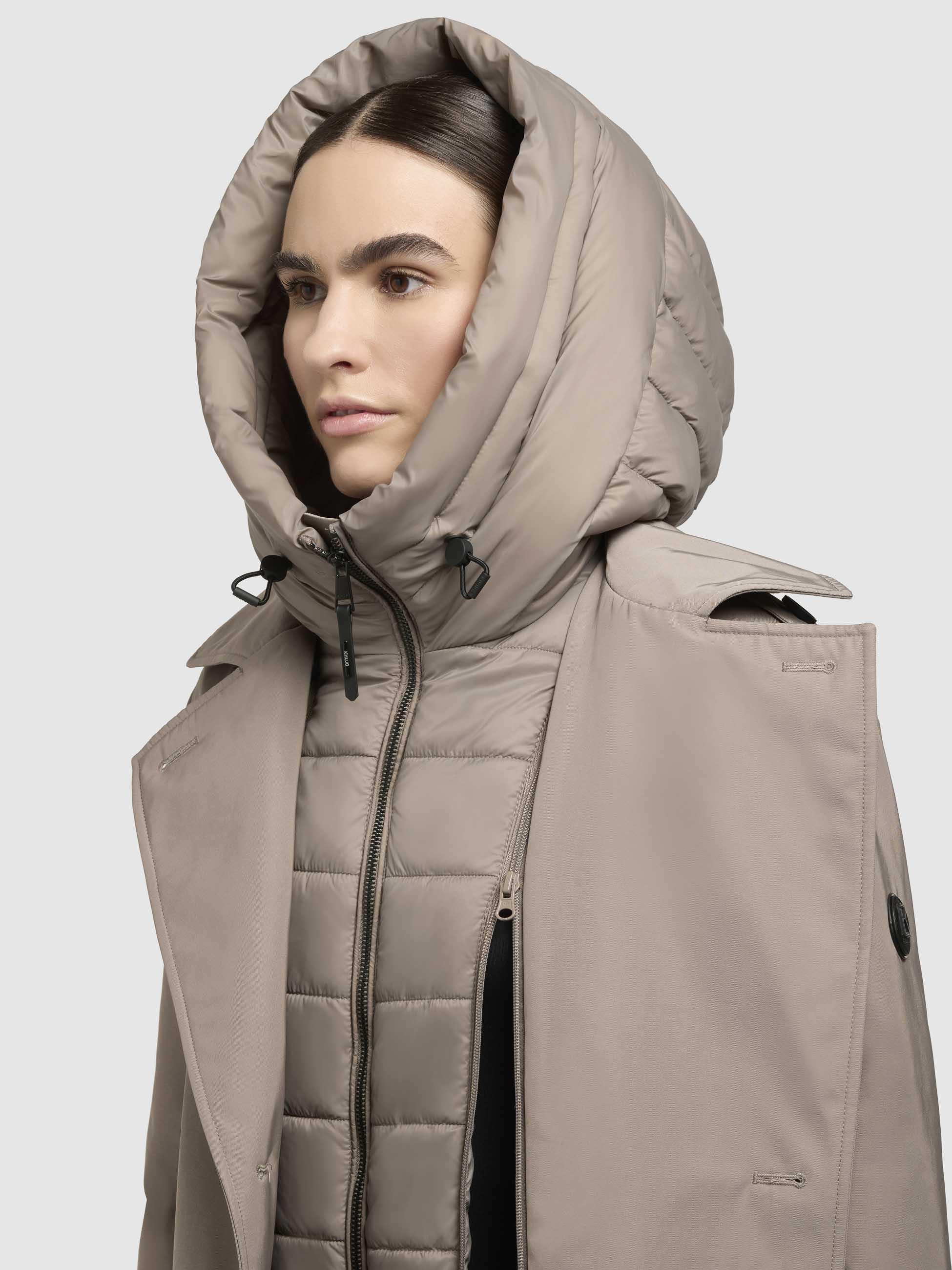 khujo Trenchcoat »Elena«, Warmer Wintermantel mit doppelter Knopfleiste