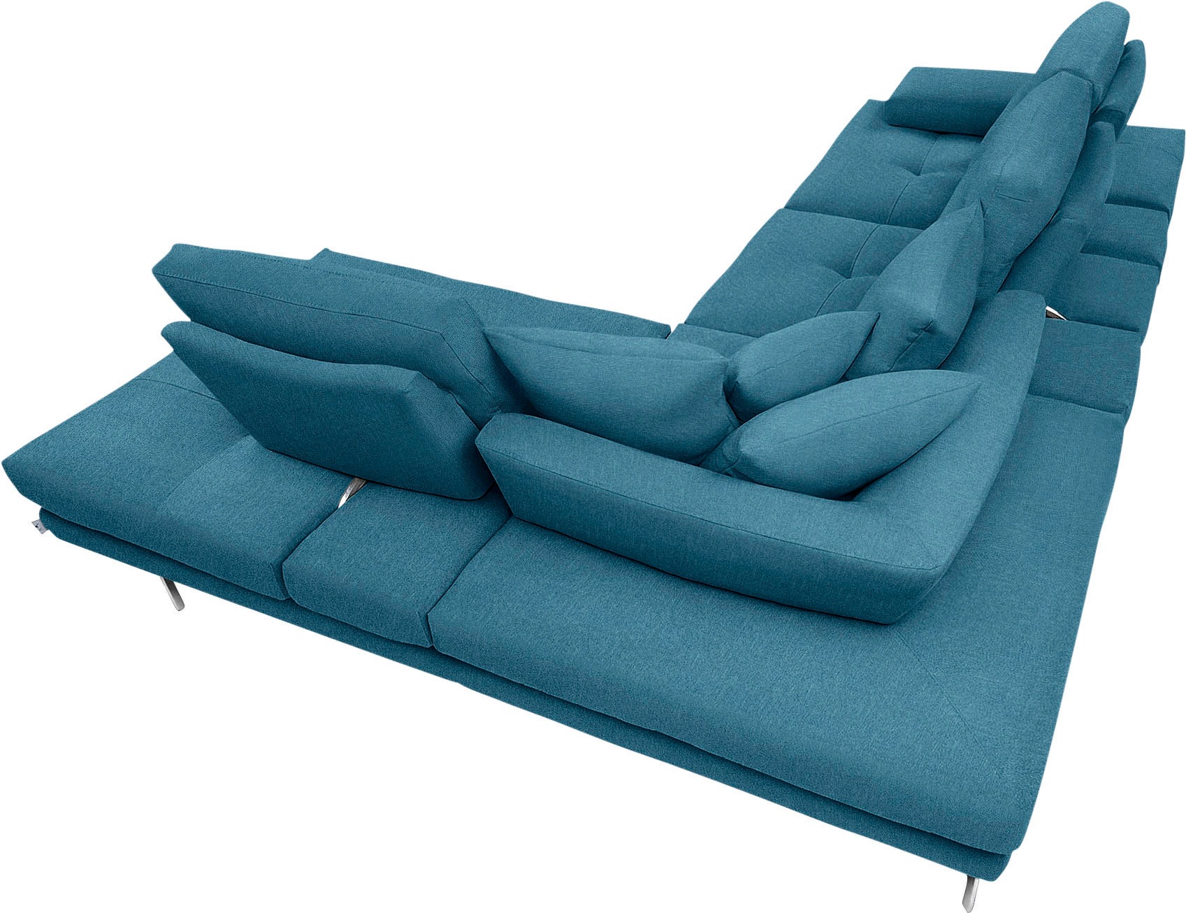 CALIA ITALIA Ecksofa »Toby Wing, L-Form, Designsofa mit sensationellem Sitzkomfort«, Sitztiefenverstell.,wahlw. mit Kissen-Set, Füße chrom glänzend