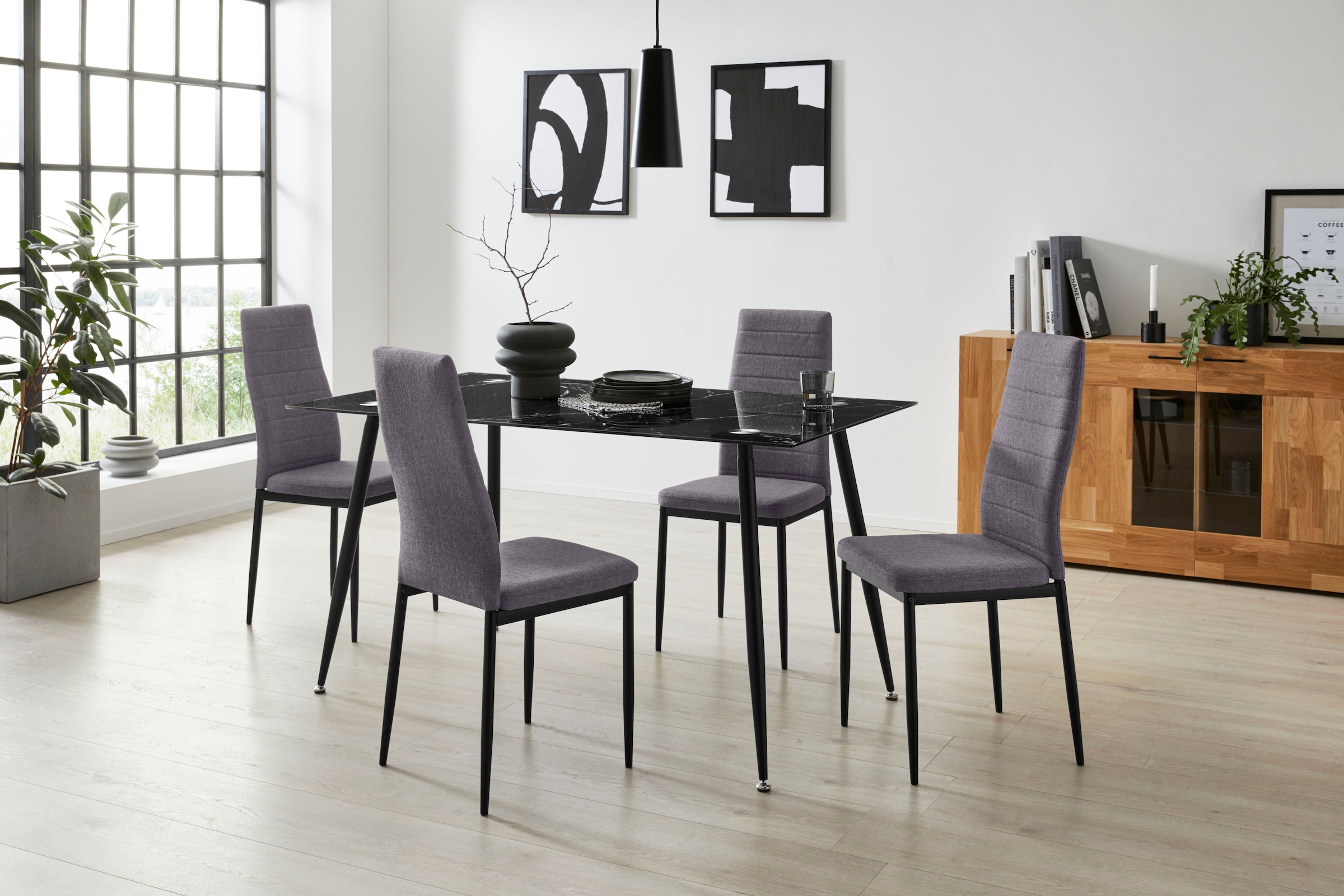 Home affaire Glastisch »Julia«, Breite 140 cm, in Marmor-Optik