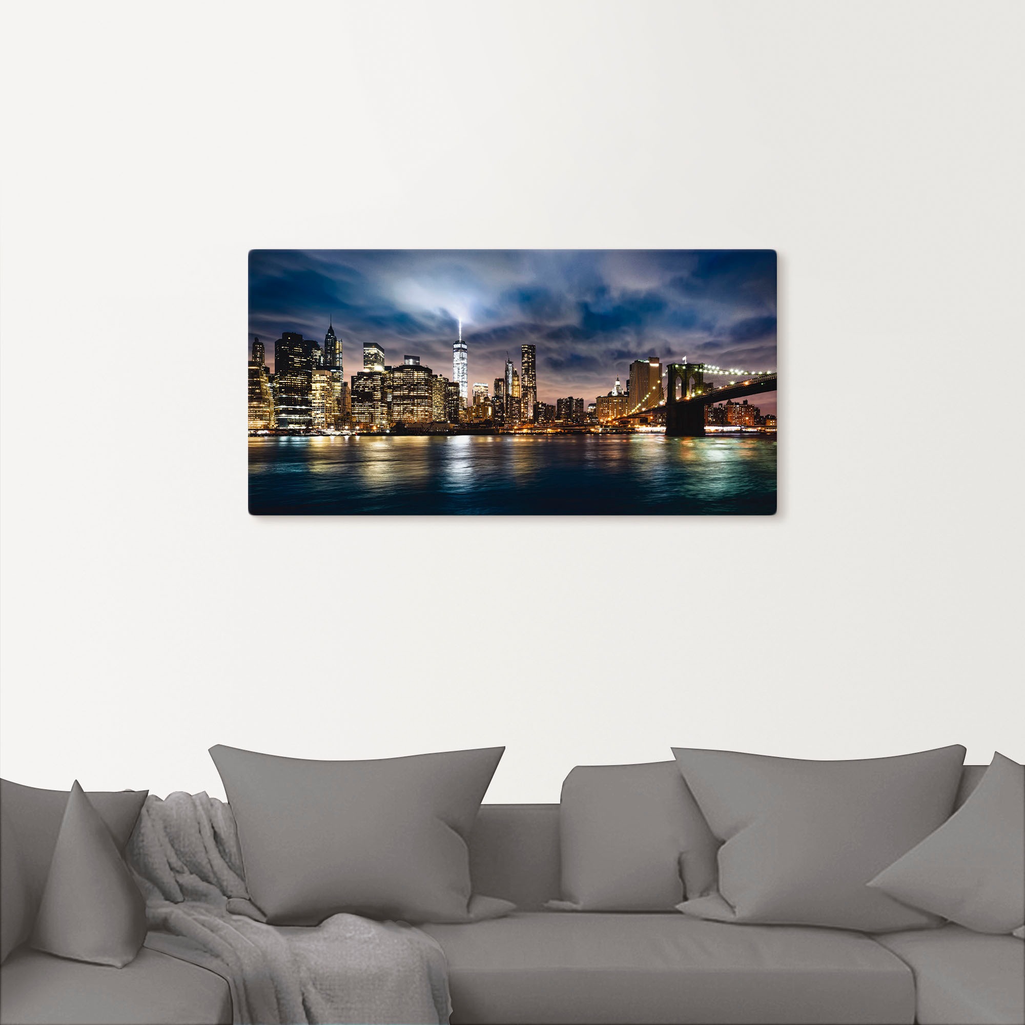 Thumbnail - Artland Wandbild "Sonnenaufgang über Manhattan" Amerika 1 Stk. tlg. als Alubild, Outdoorbild, Leinwandbild in verschied....
