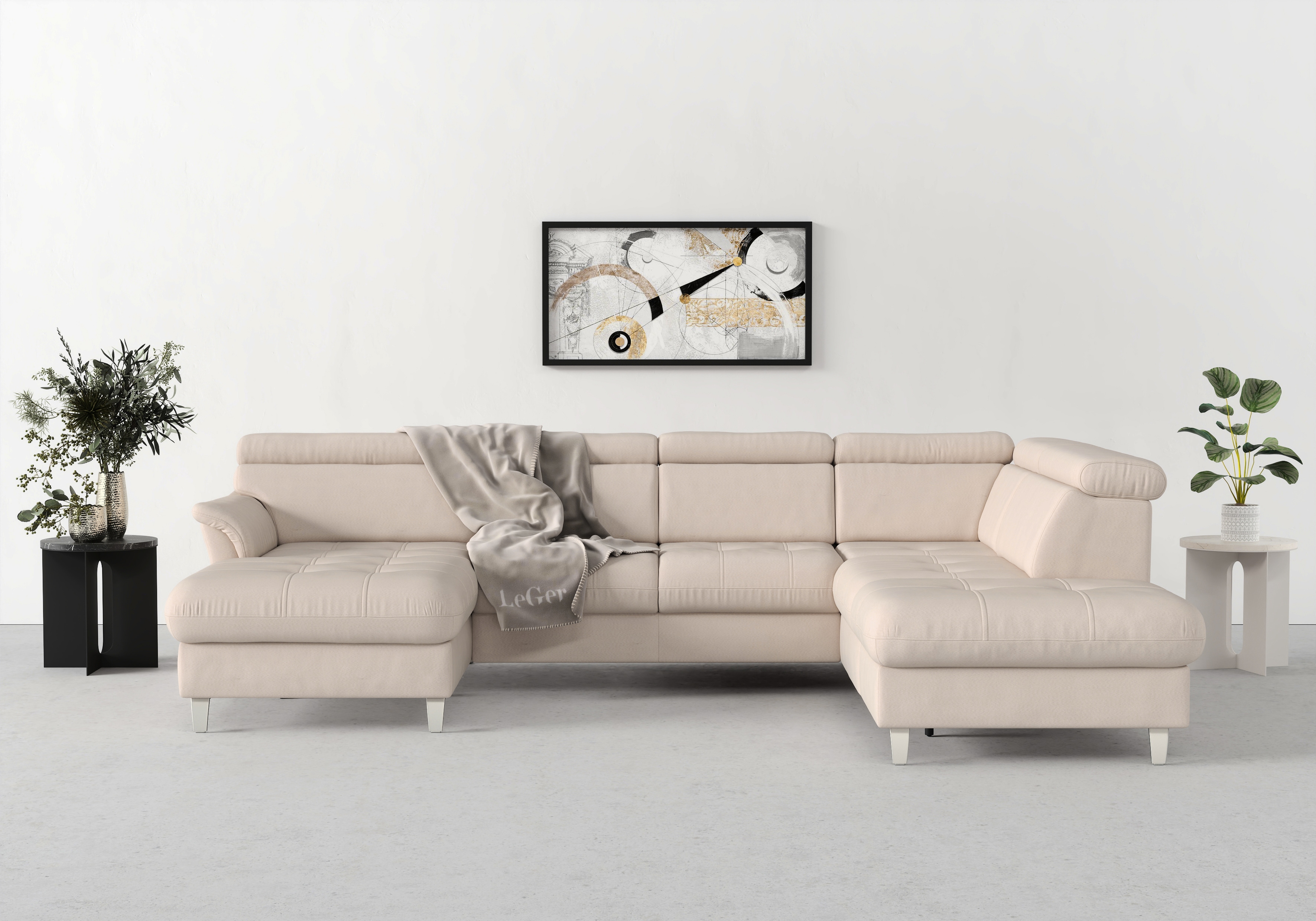 sit&more Wohnlandschaft "Marano U-Form" inklusive Kopfteilverstellung, optional Schlaffunktion & Bettkasten