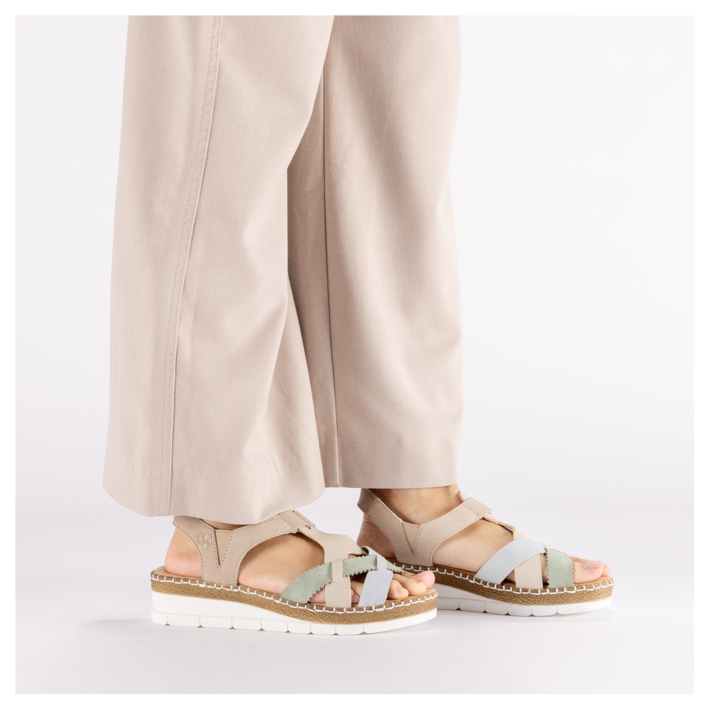 Rieker Sandale  Sommerschuh, Keilsandalette, Schlupfschuh mit Gummizug