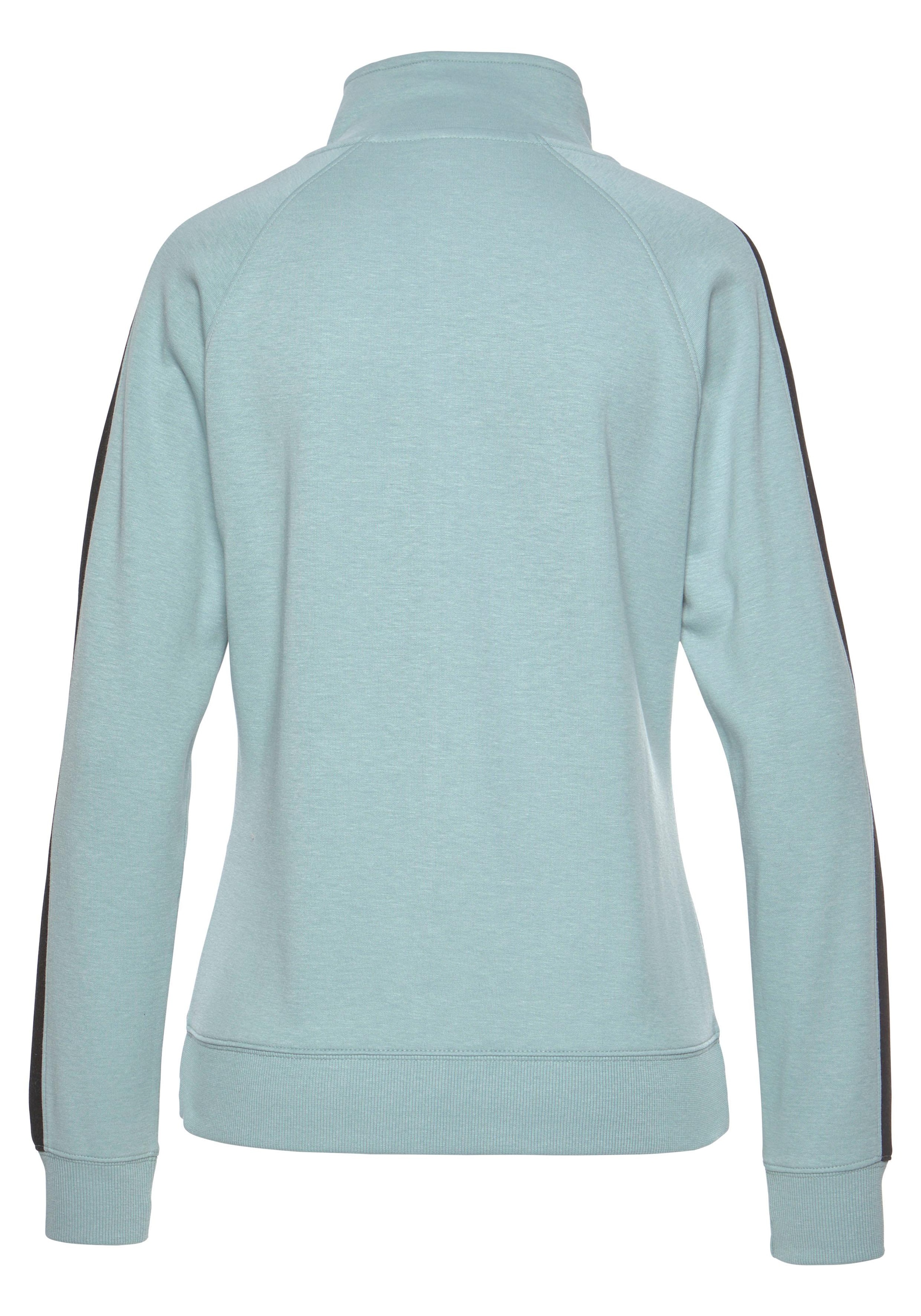 Bench. Loungewear Sweatjacke, mit Seitenstreifen und Stehkragen, Loungewear